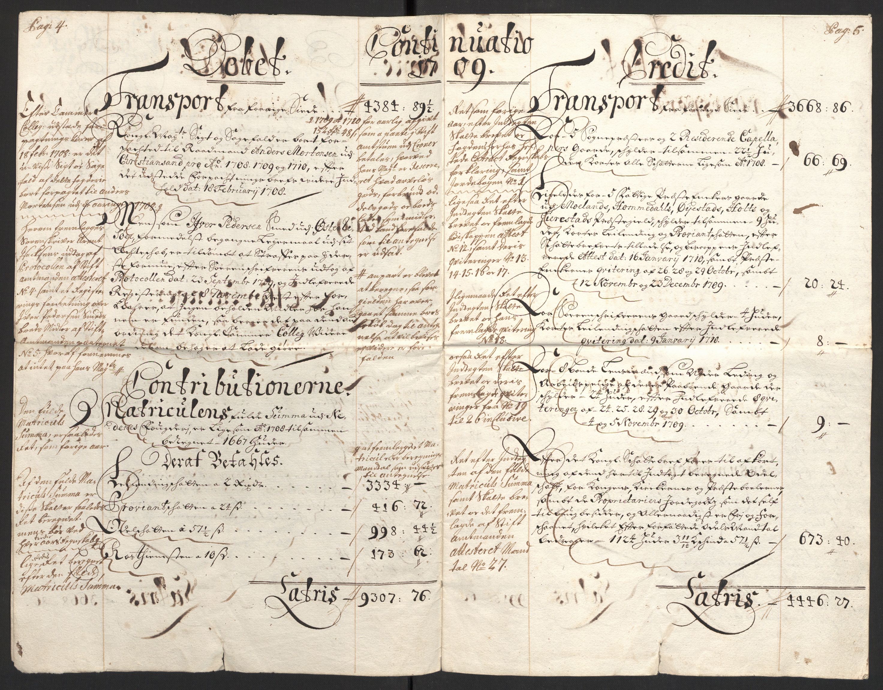 Rentekammeret inntil 1814, Reviderte regnskaper, Fogderegnskap, AV/RA-EA-4092/R39/L2318: Fogderegnskap Nedenes, 1706-1709, s. 433