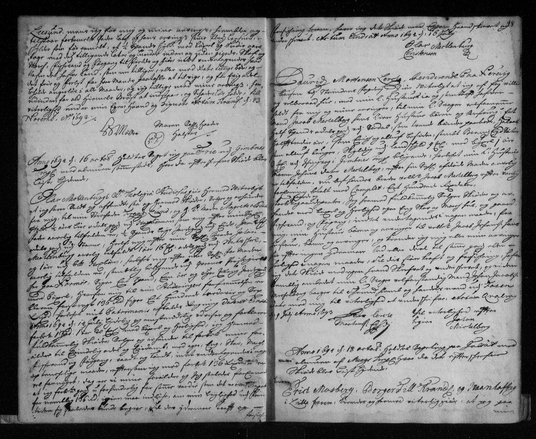Nordmøre sorenskriveri, SAT/A-4132/1/2/2Ca/L0001: Pantebok nr. A, 1692-1698, s. 18