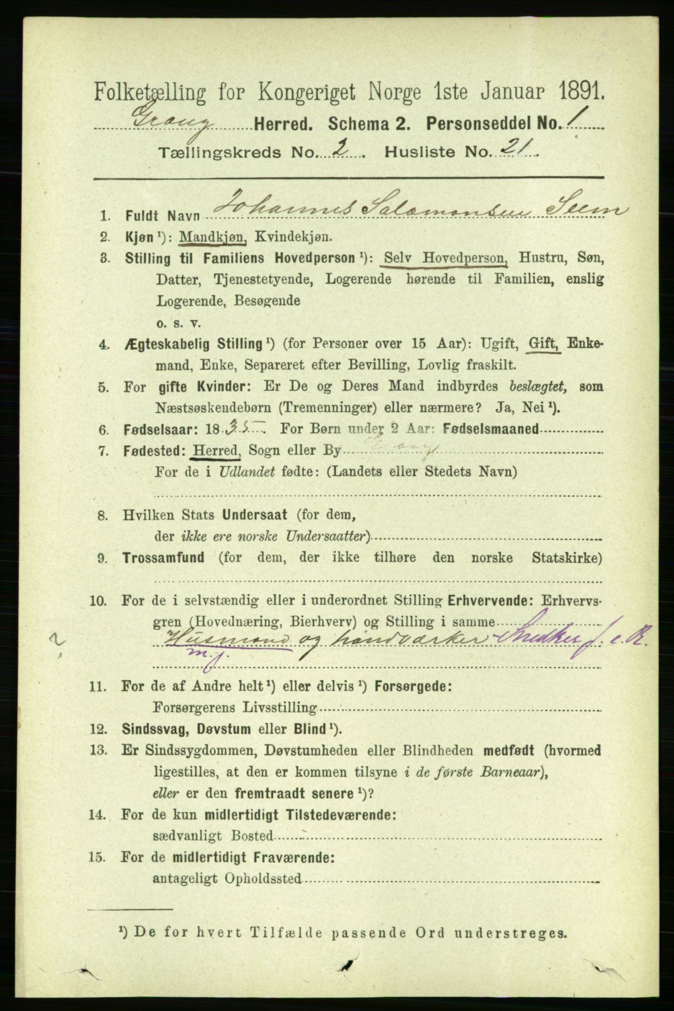 RA, Folketelling 1891 for 1742 Grong herred, 1891, s. 868
