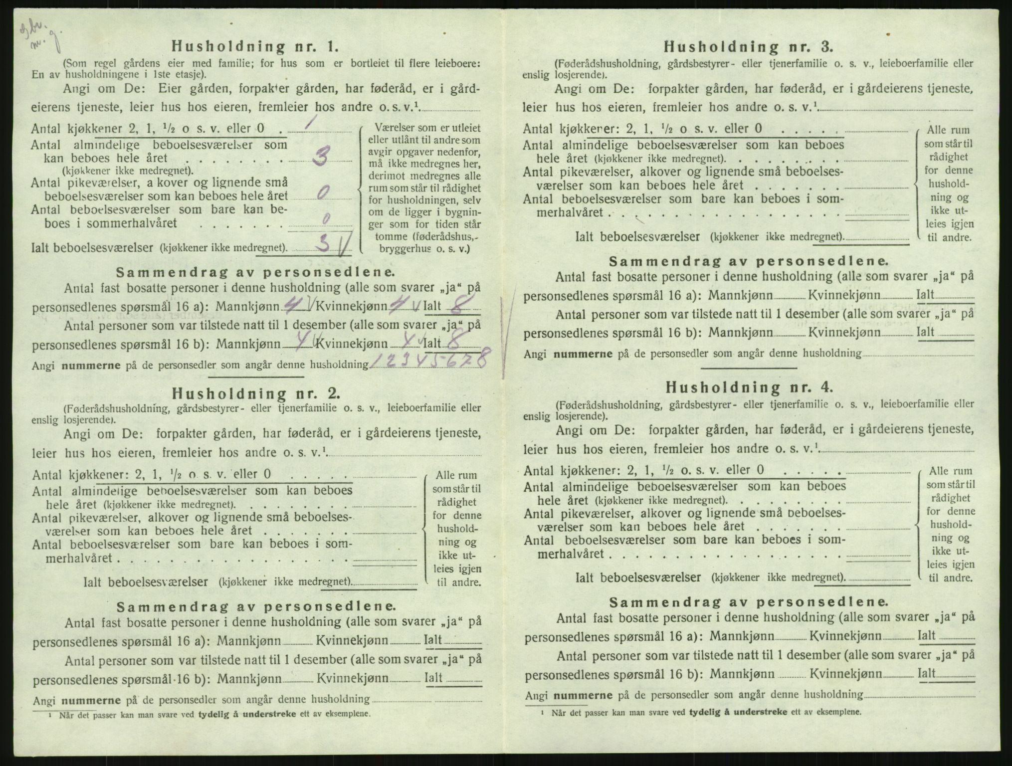 SAK, Folketelling 1920 for 0936 Hornnes herred, 1920, s. 82