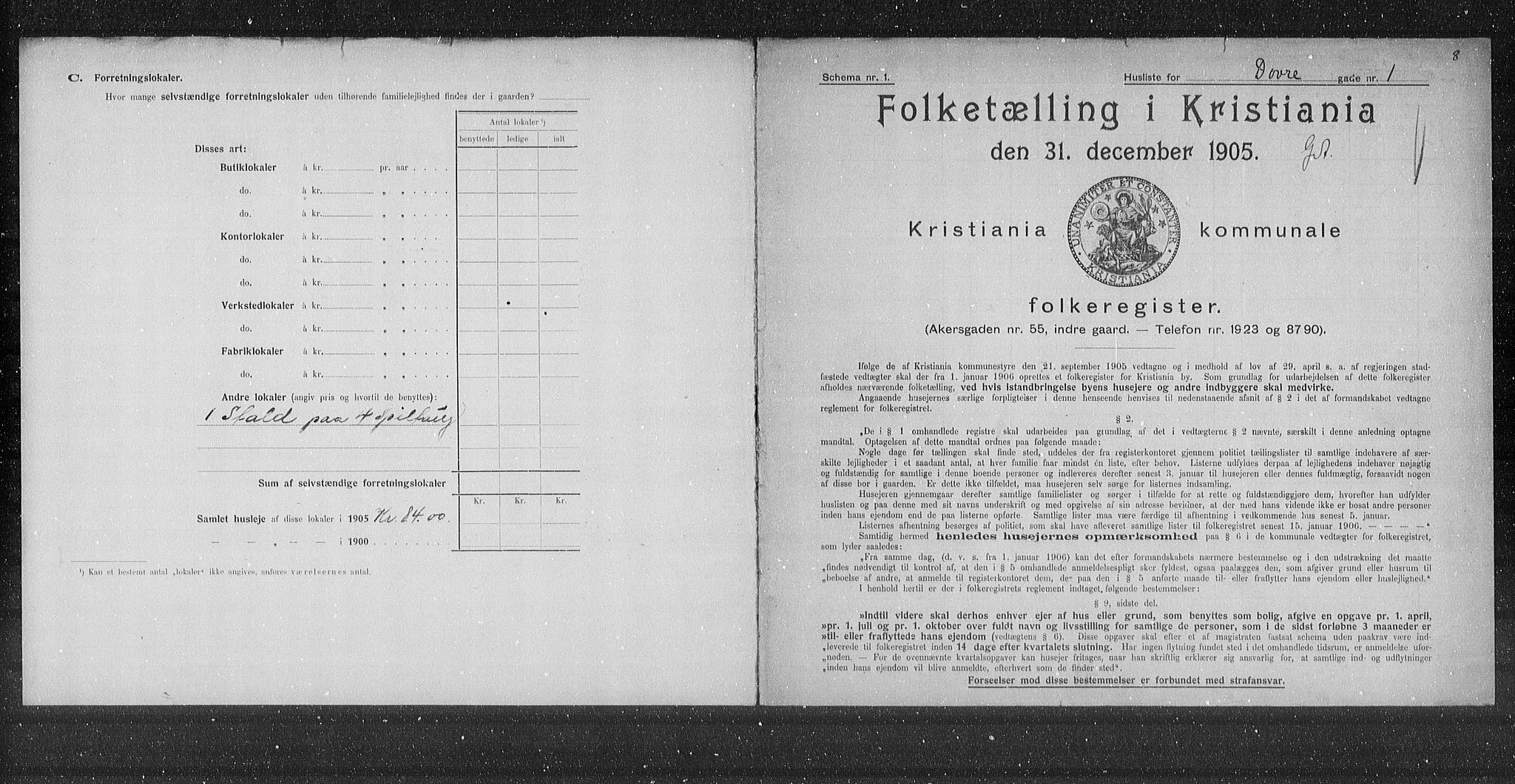 OBA, Kommunal folketelling 31.12.1905 for Kristiania kjøpstad, 1905, s. 8317