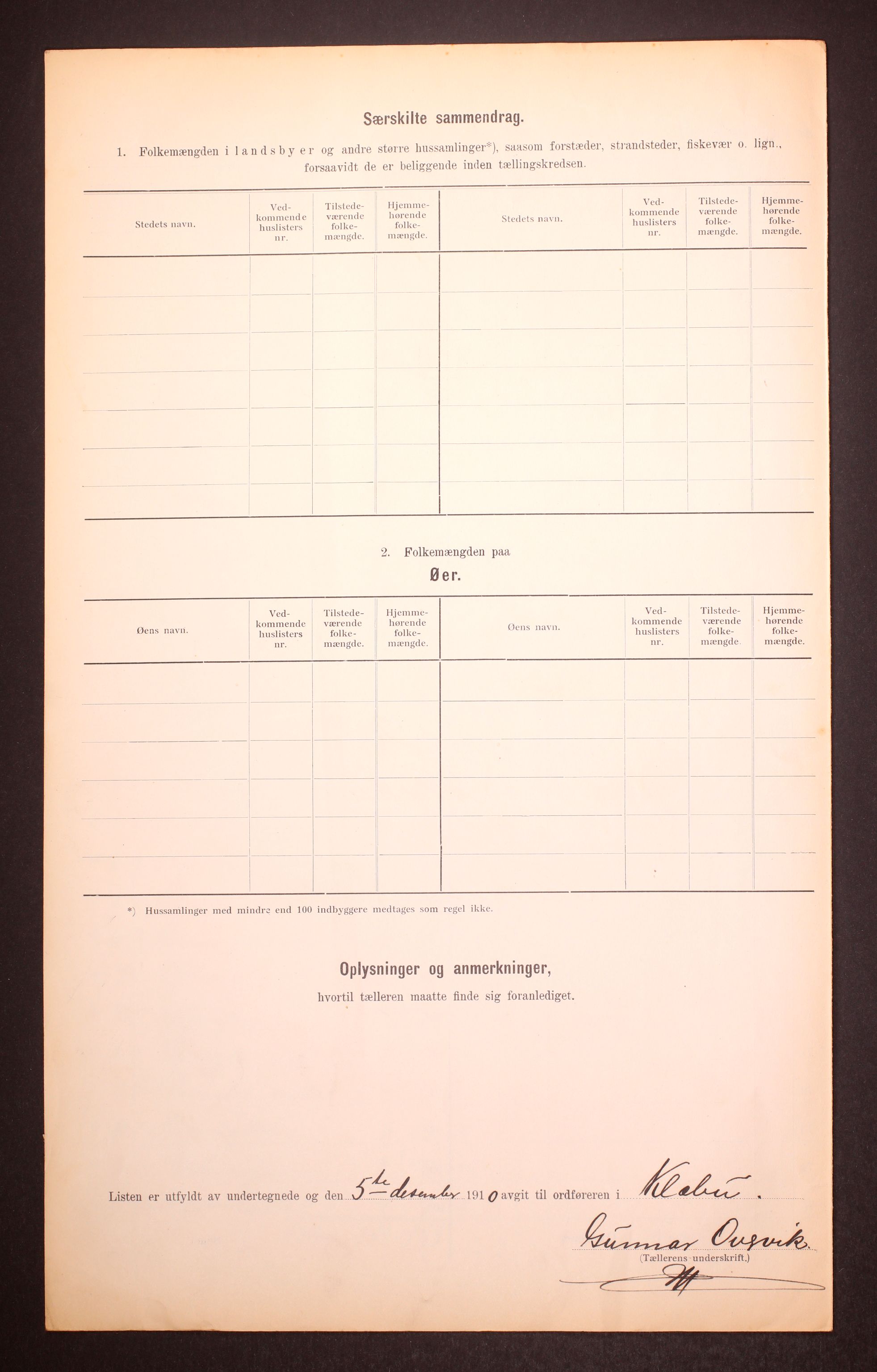 RA, Folketelling 1910 for 1662 Klæbu herred, 1910, s. 6