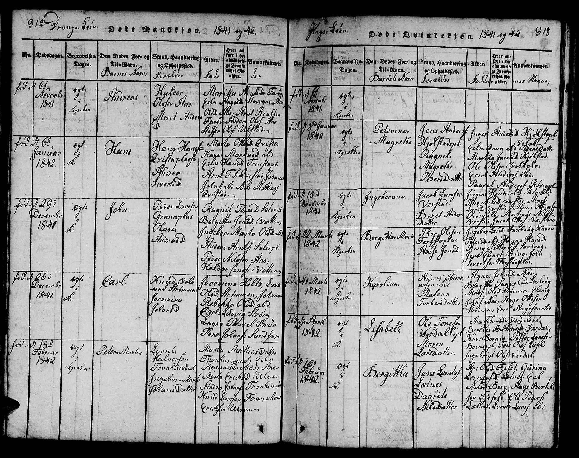Ministerialprotokoller, klokkerbøker og fødselsregistre - Nord-Trøndelag, SAT/A-1458/730/L0298: Klokkerbok nr. 730C01, 1816-1849, s. 312-313