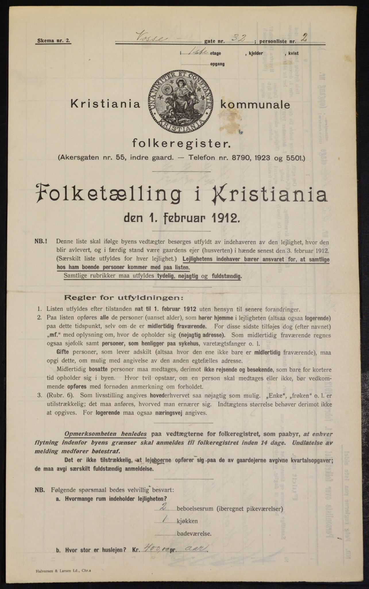 OBA, Kommunal folketelling 1.2.1912 for Kristiania, 1912, s. 125519