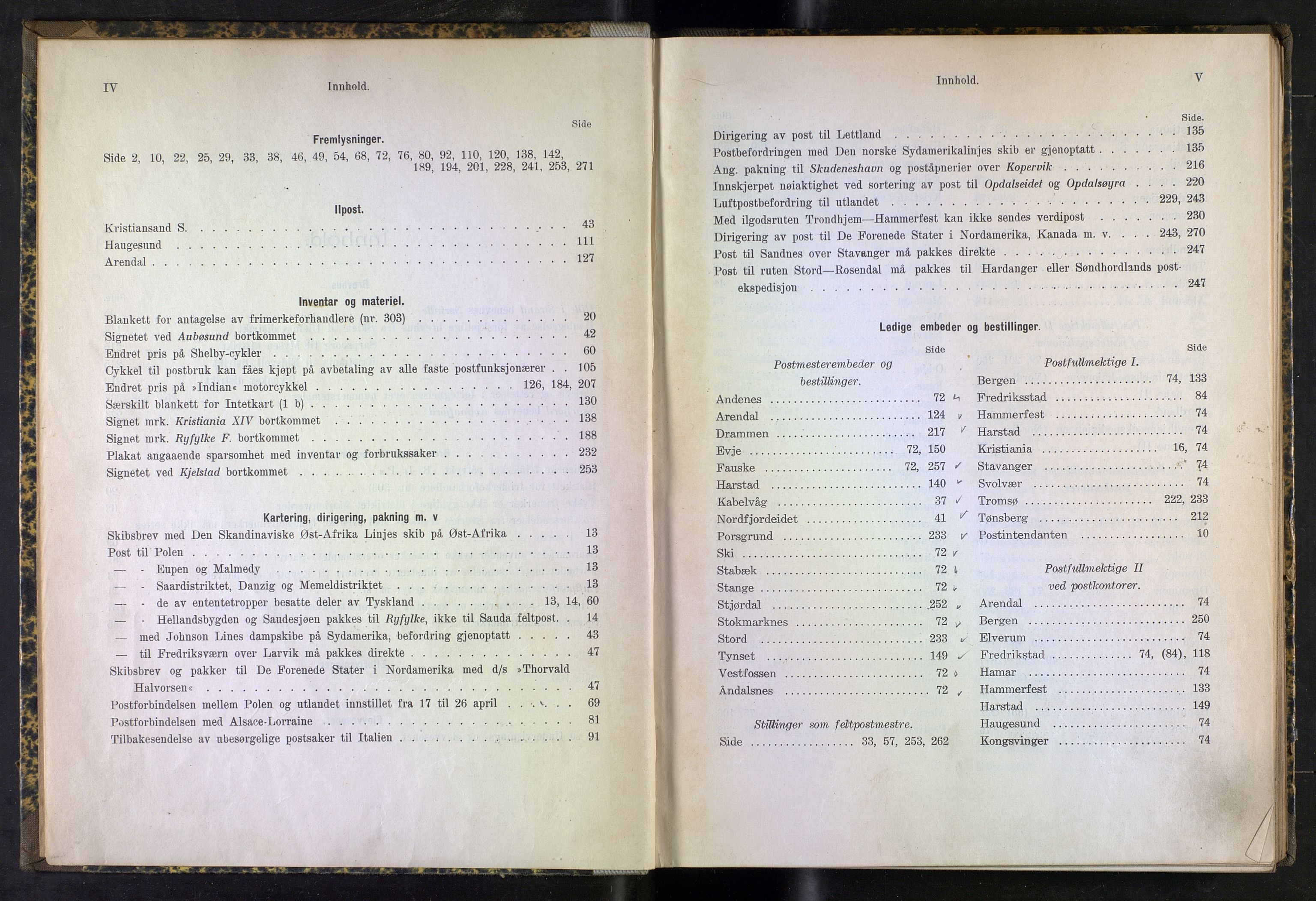 Norges Postmuseums bibliotek, NOPO/-/-/-: Sirkulærer fra Poststyrelsen, 1920