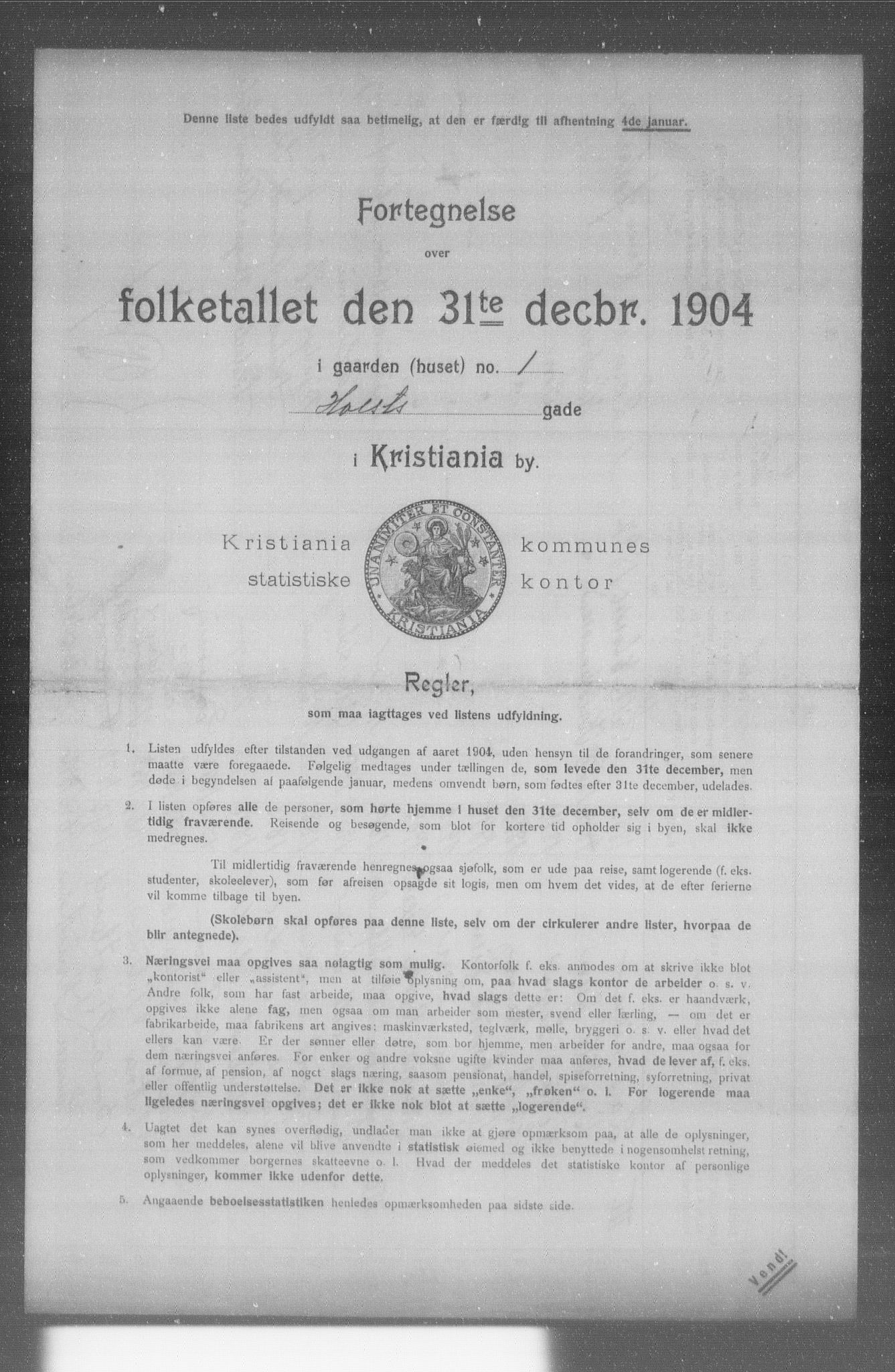 OBA, Kommunal folketelling 31.12.1904 for Kristiania kjøpstad, 1904, s. 7865