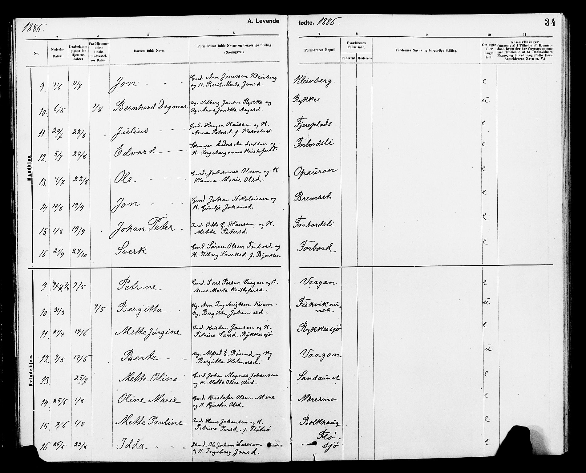 Ministerialprotokoller, klokkerbøker og fødselsregistre - Nord-Trøndelag, SAT/A-1458/712/L0103: Klokkerbok nr. 712C01, 1878-1917, s. 34