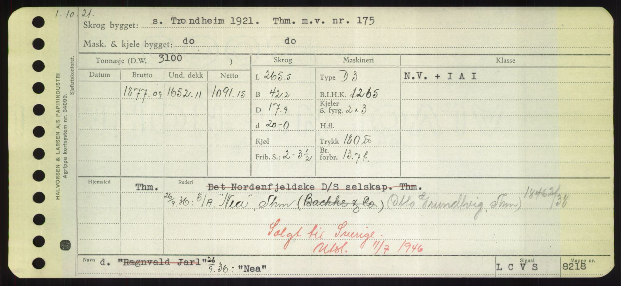 Sjøfartsdirektoratet med forløpere, Skipsmålingen, RA/S-1627/H/Hd/L0026: Fartøy, N-Norhol, s. 79