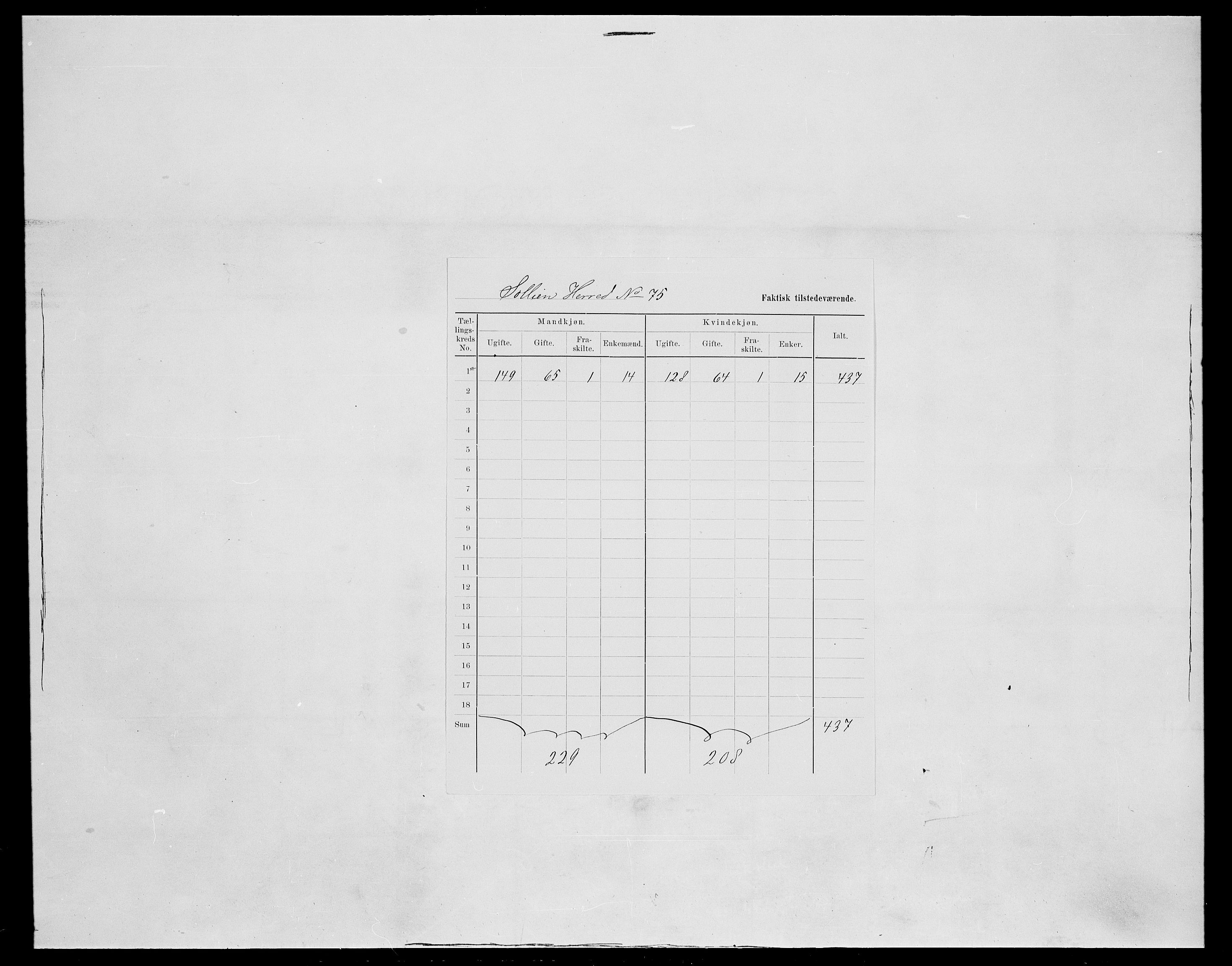 SAH, Folketelling 1875 for 0431P Sollia prestegjeld, 1875, s. 8