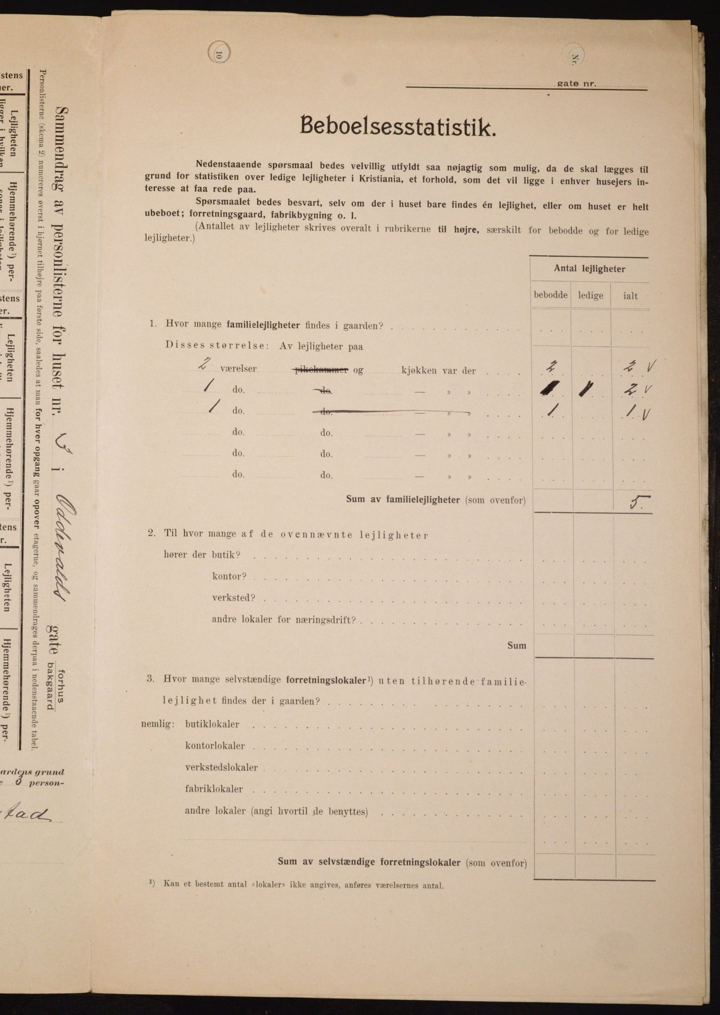 OBA, Kommunal folketelling 1.2.1909 for Kristiania kjøpstad, 1909, s. 67462