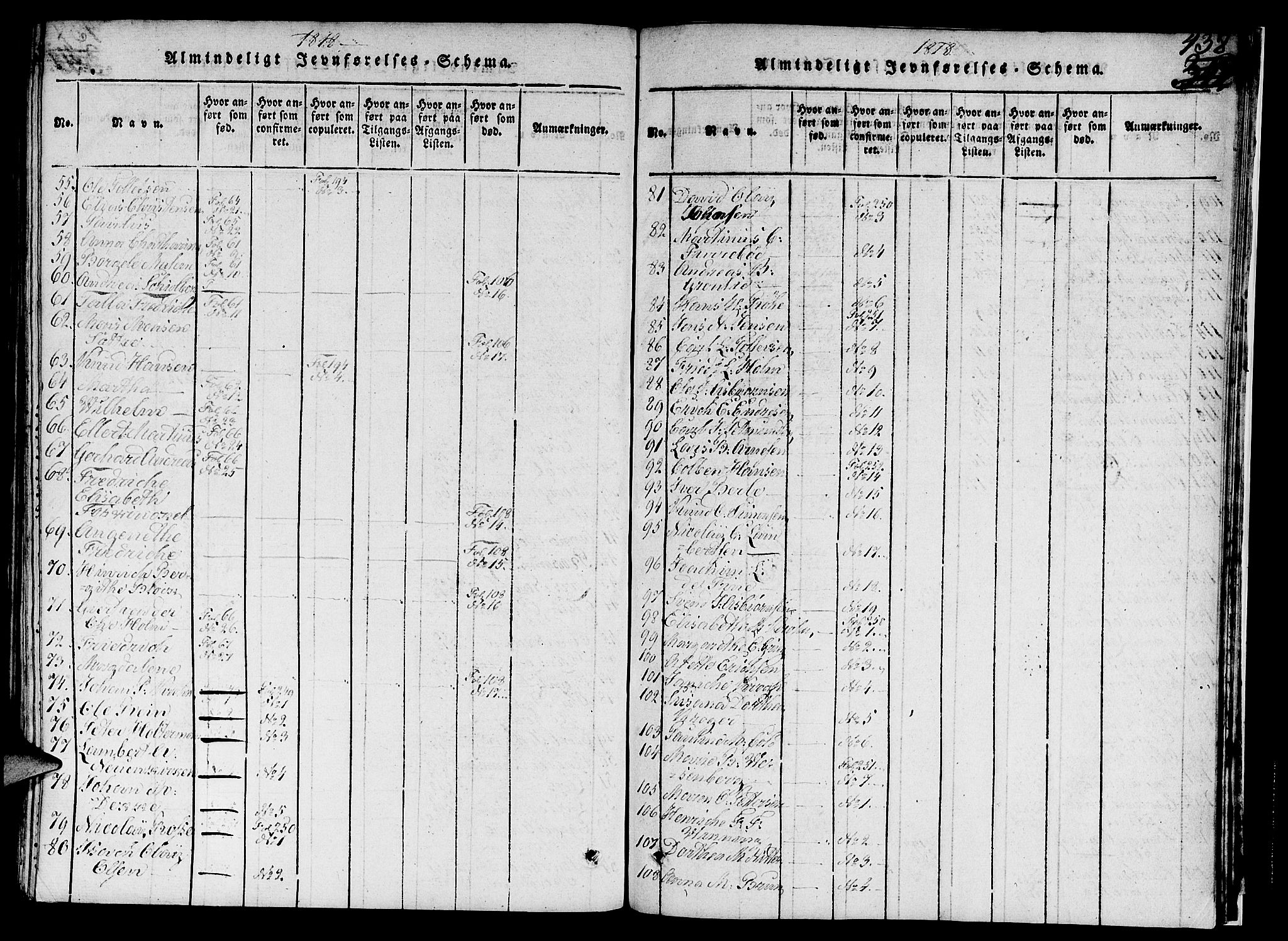 Nykirken Sokneprestembete, AV/SAB-A-77101/H/Hab/L0003: Klokkerbok nr. A 4, 1816-1821, s. 438
