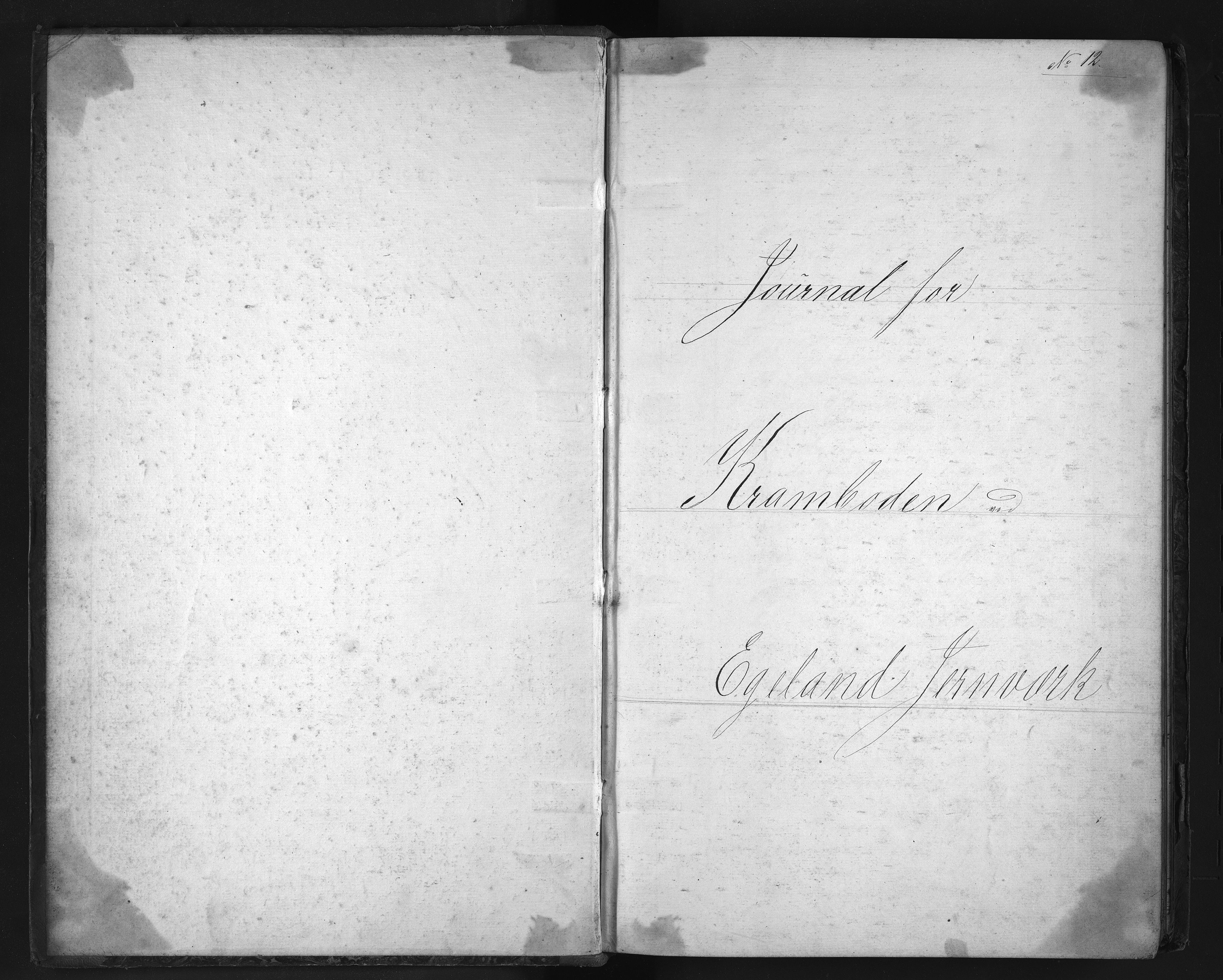 Egelands Verk, NESJ/NJM-002/08/L0020: Journal Kramboden, 1853-1854