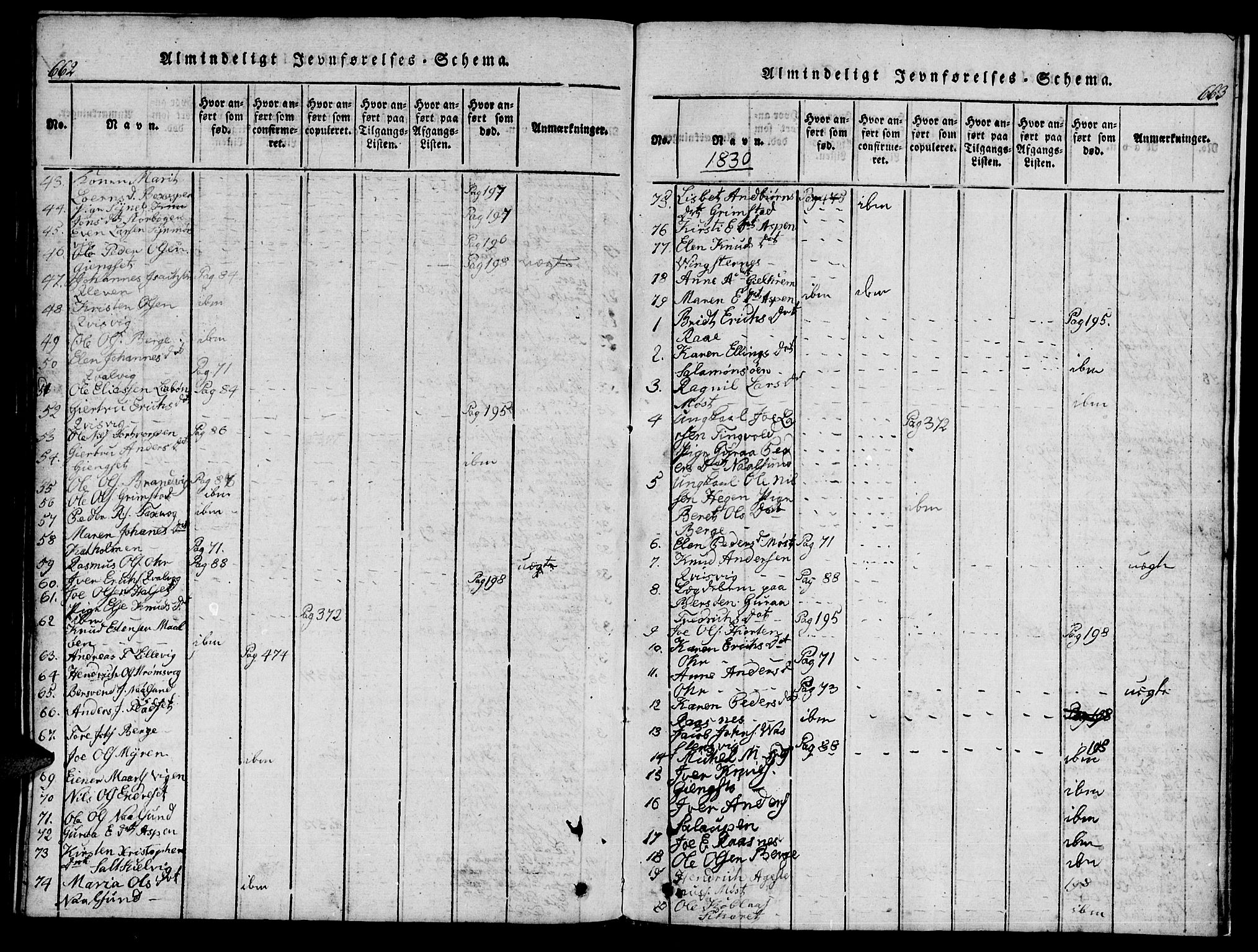 Ministerialprotokoller, klokkerbøker og fødselsregistre - Møre og Romsdal, AV/SAT-A-1454/573/L0873: Klokkerbok nr. 573C01, 1819-1834, s. 662-663