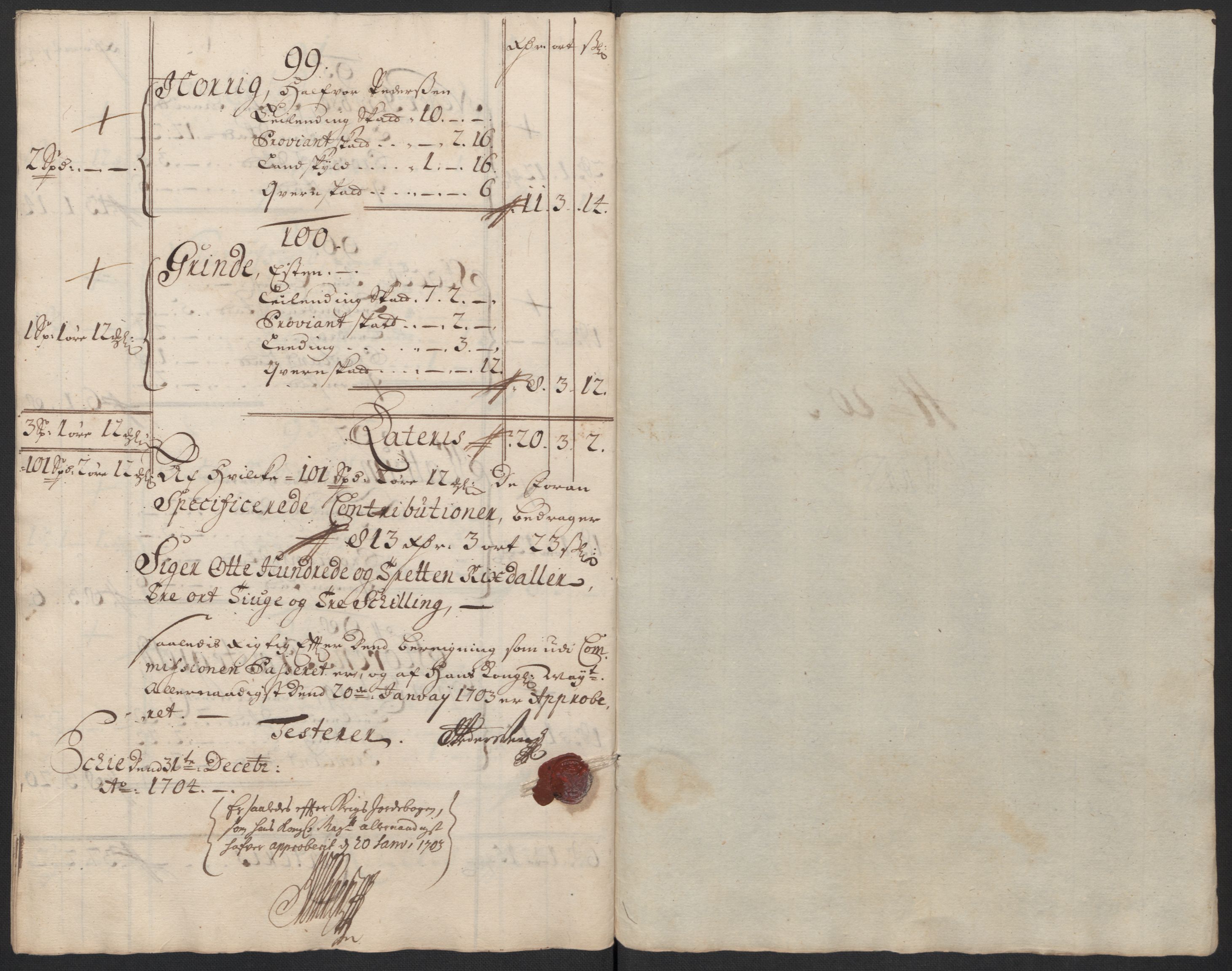 Rentekammeret inntil 1814, Reviderte regnskaper, Fogderegnskap, RA/EA-4092/R60/L3954: Fogderegnskap Orkdal og Gauldal, 1704, s. 417