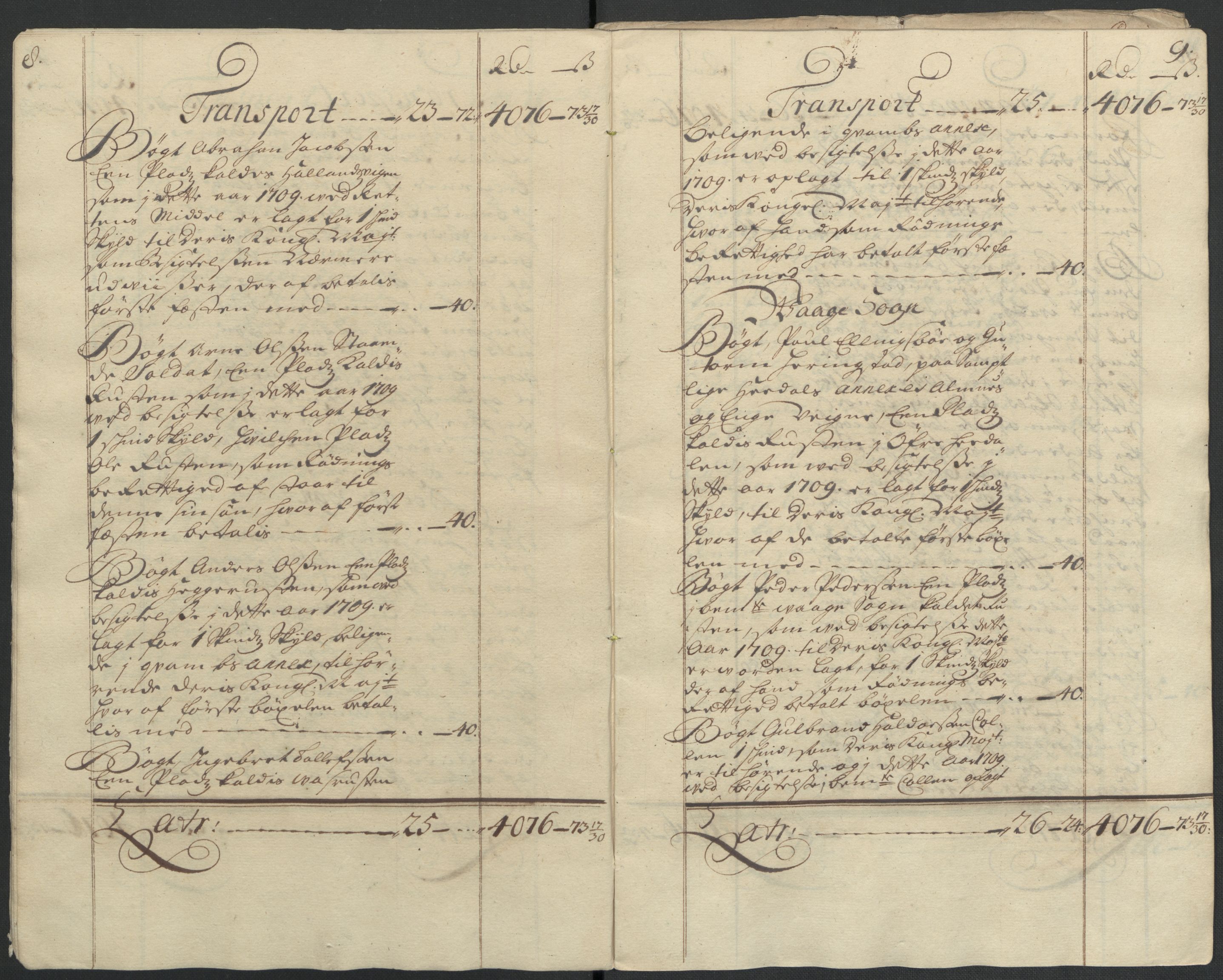 Rentekammeret inntil 1814, Reviderte regnskaper, Fogderegnskap, RA/EA-4092/R17/L1179: Fogderegnskap Gudbrandsdal, 1708-1710, s. 159