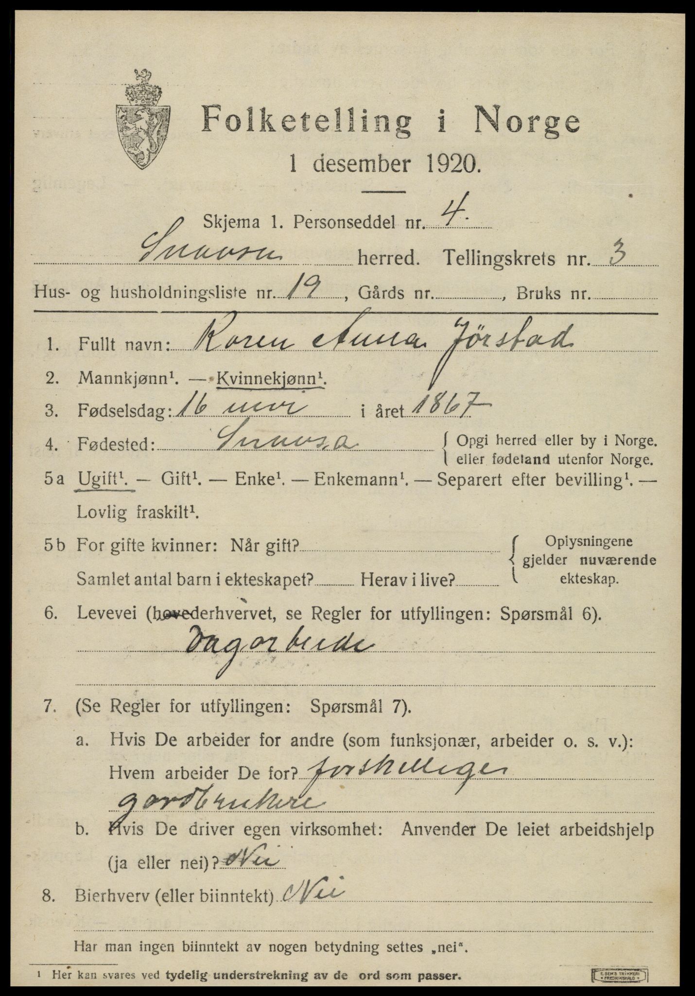 SAT, Folketelling 1920 for 1736 Snåsa herred, 1920, s. 1756