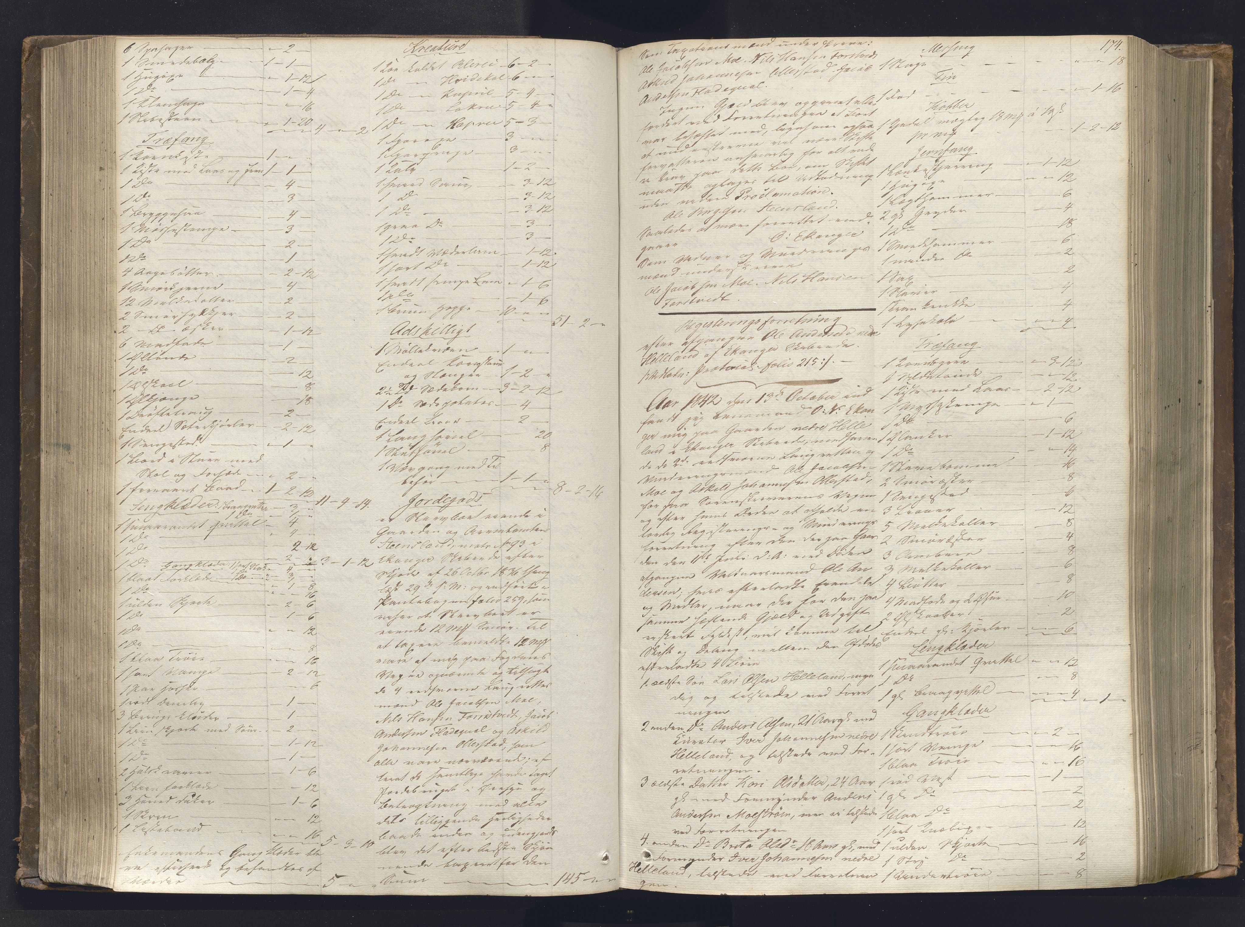 Nordhordland sorenskrivar, AV/SAB-A-2901/1/H/Hb/L0001: Registreringsprotokollar, 1841-1845, s. 174