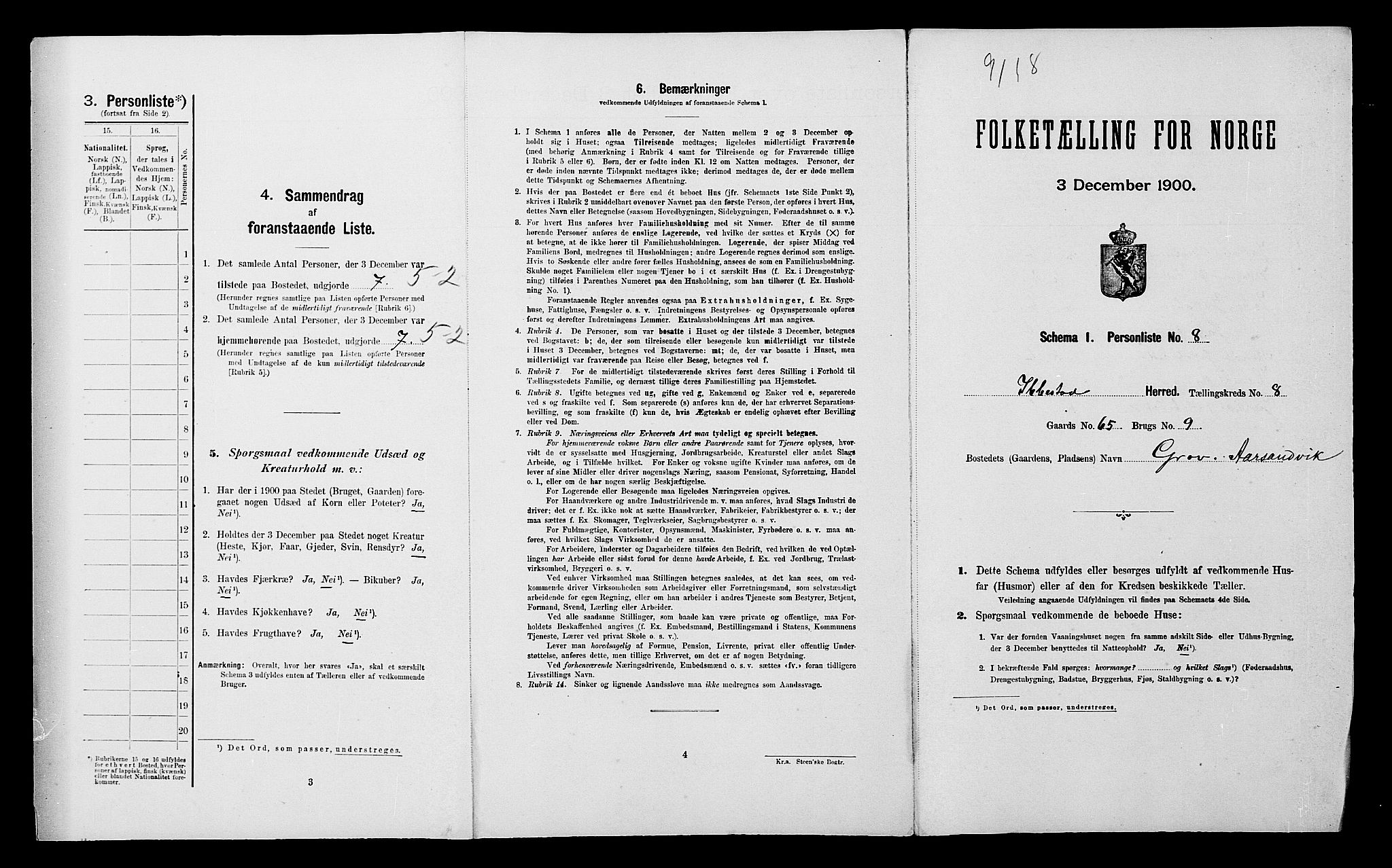 SATØ, Folketelling 1900 for 1917 Ibestad herred, 1900, s. 1082