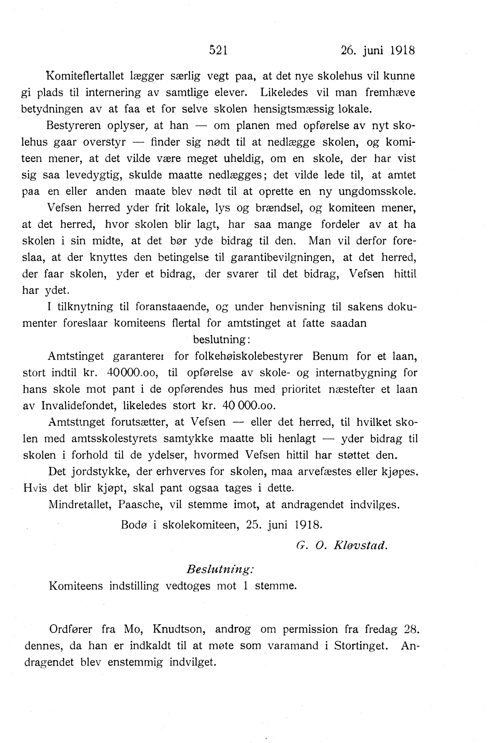 Nordland Fylkeskommune. Fylkestinget, AIN/NFK-17/176/A/Ac/L0041: Fylkestingsforhandlinger 1918, 1918