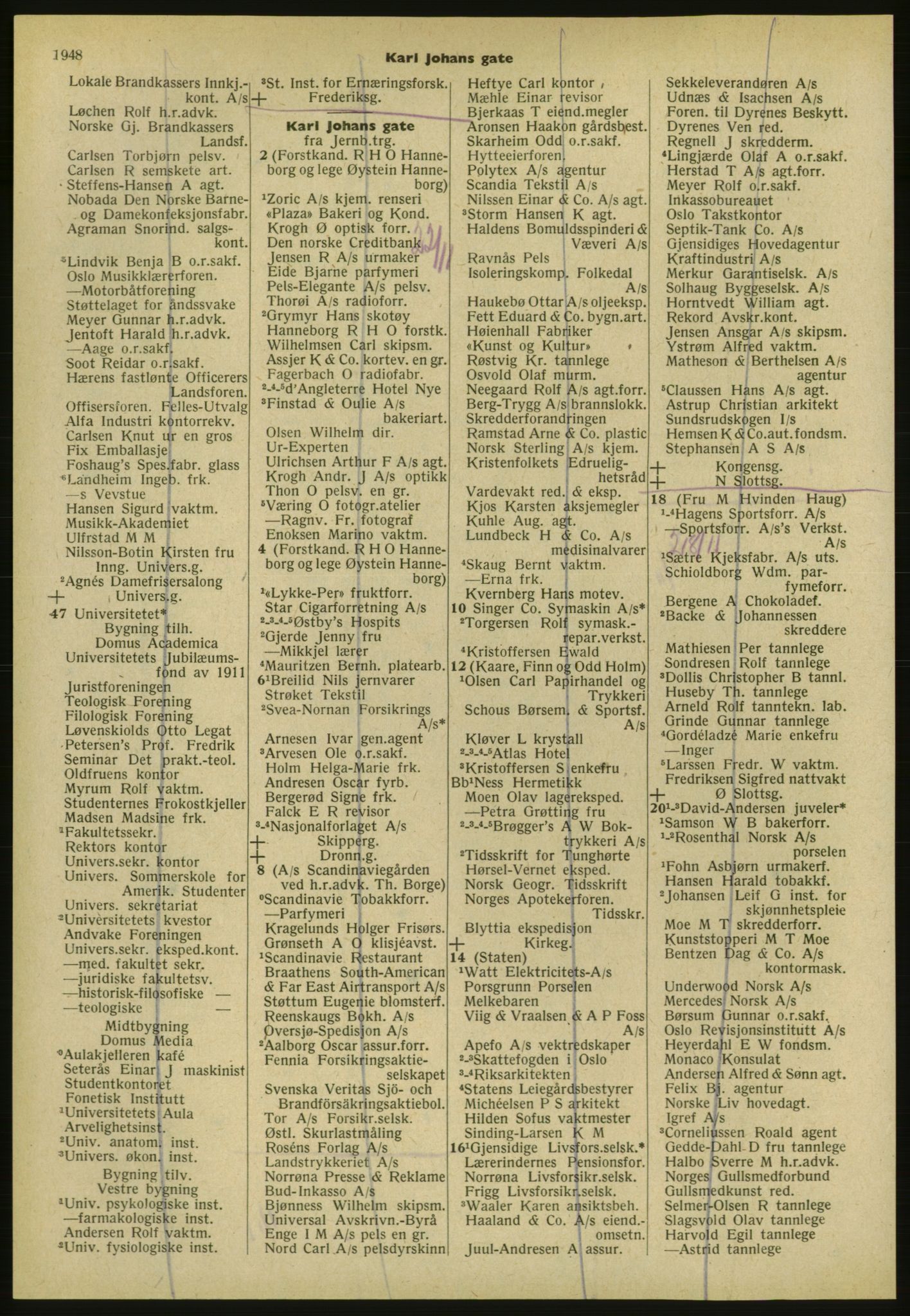 Kristiania/Oslo adressebok, PUBL/-, 1952, s. 1948