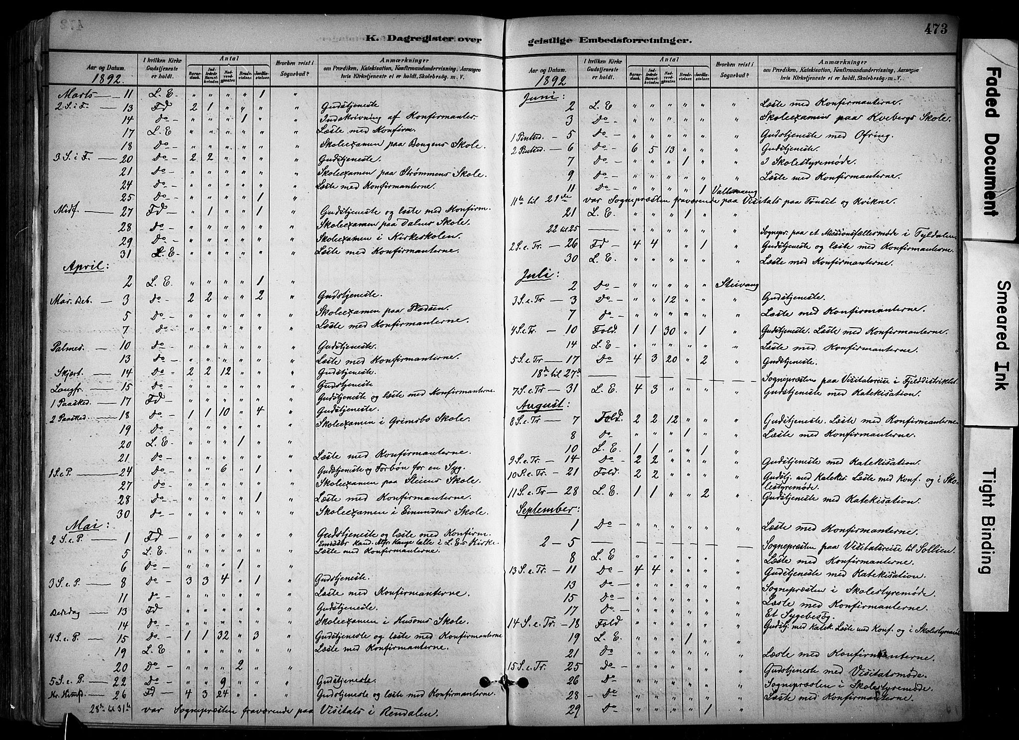 Alvdal prestekontor, SAH/PREST-060/H/Ha/Haa/L0002: Ministerialbok nr. 2, 1883-1906, s. 473