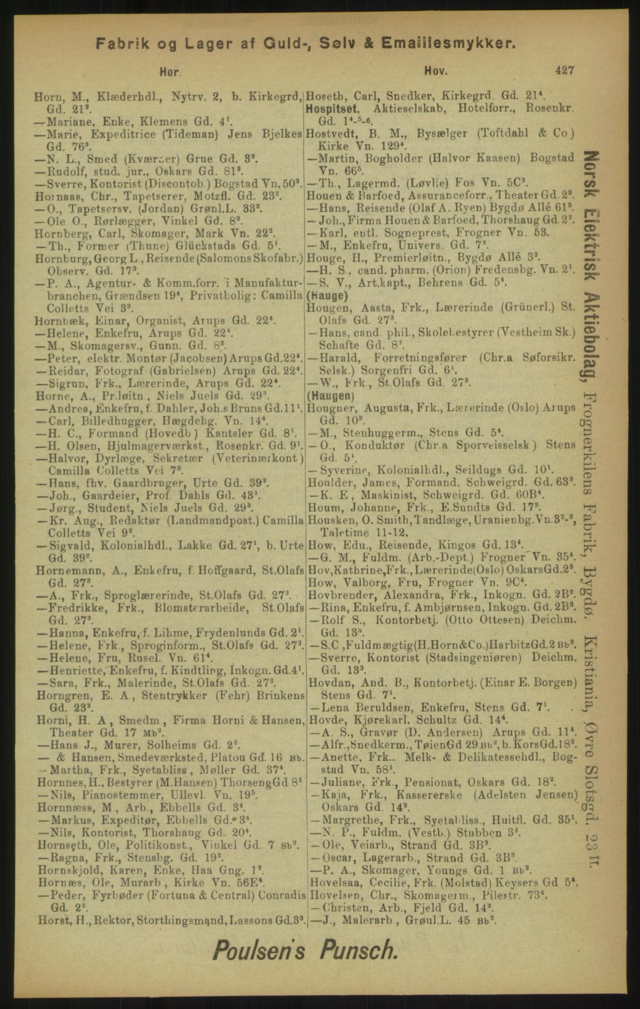 Kristiania/Oslo adressebok, PUBL/-, 1900, s. 427