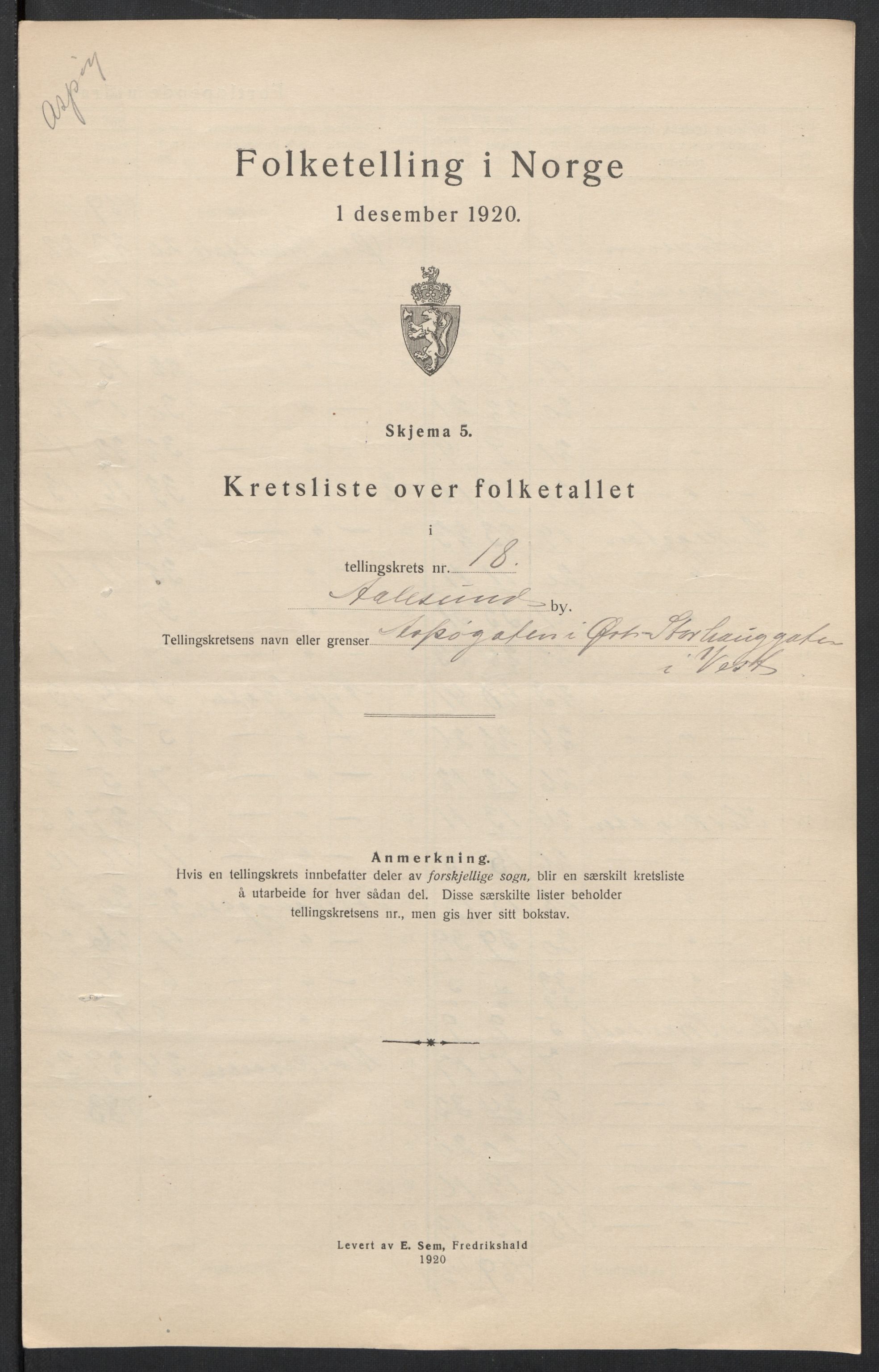 SAT, Folketelling 1920 for 1501 Ålesund kjøpstad, 1920, s. 57