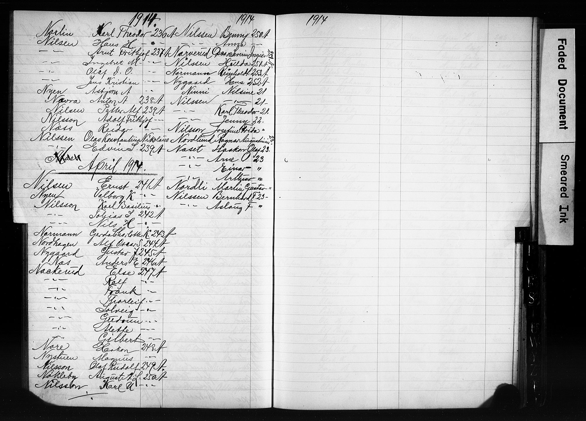 Oslo politidistrikt, AV/SAO-A-10085/E/Ee/Eefa/L0011: Register til emigrantprotokollene, 1910-1914