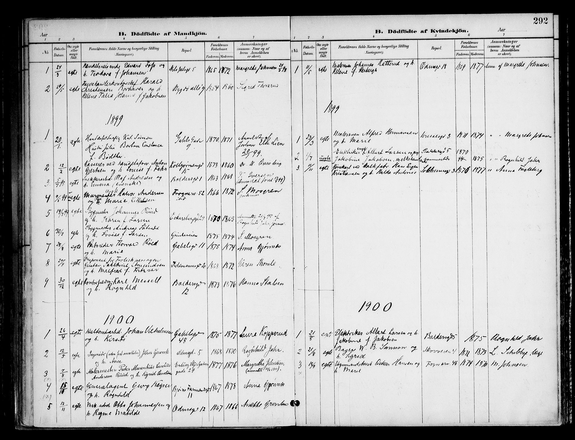 Frogner prestekontor Kirkebøker, AV/SAO-A-10886/F/Fa/L0002: Ministerialbok nr. 2, 1897-1917, s. 292