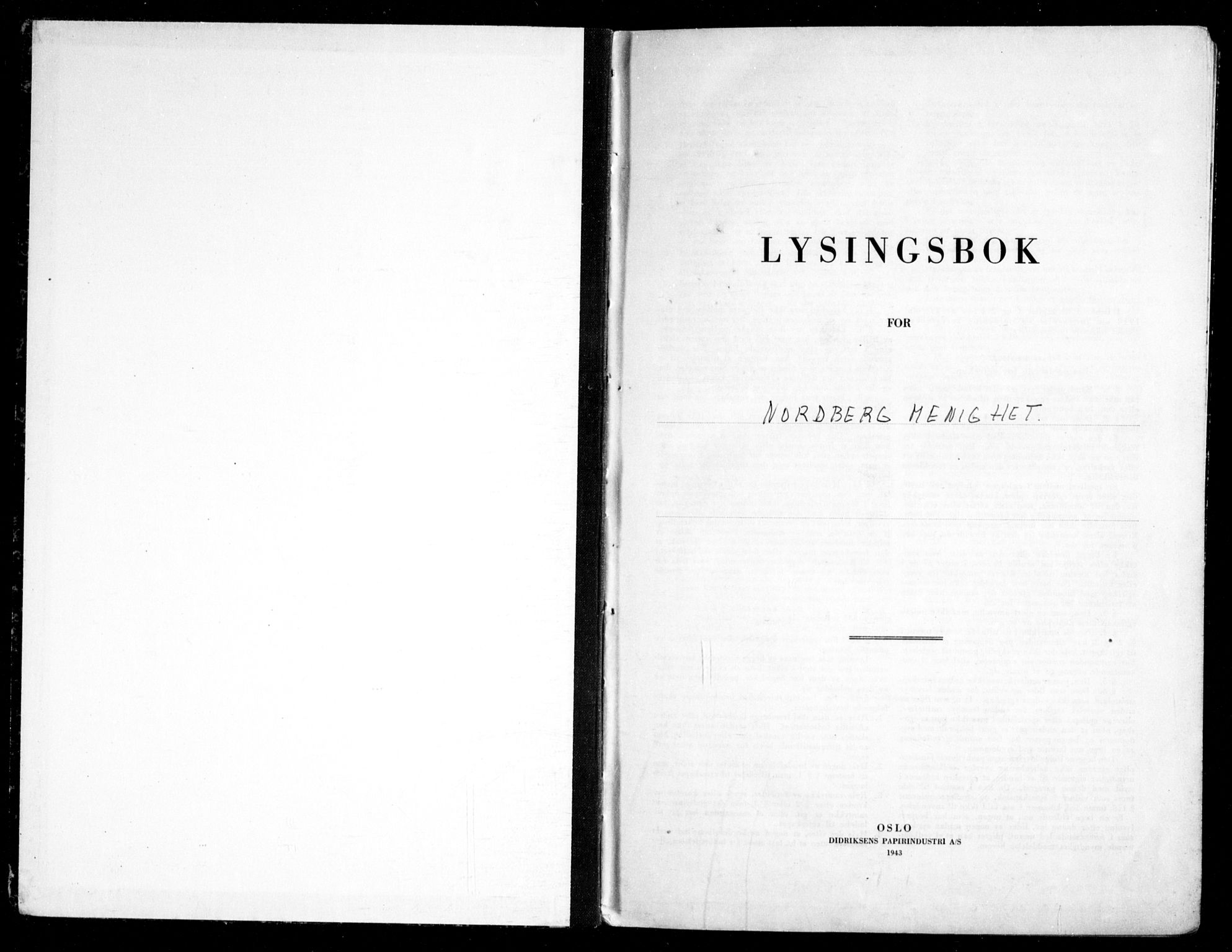 Nordberg prestekontor Kirkebøker, SAO/A-10317a/H/L0001: Lysningsprotokoll nr. 1, 1946-1965