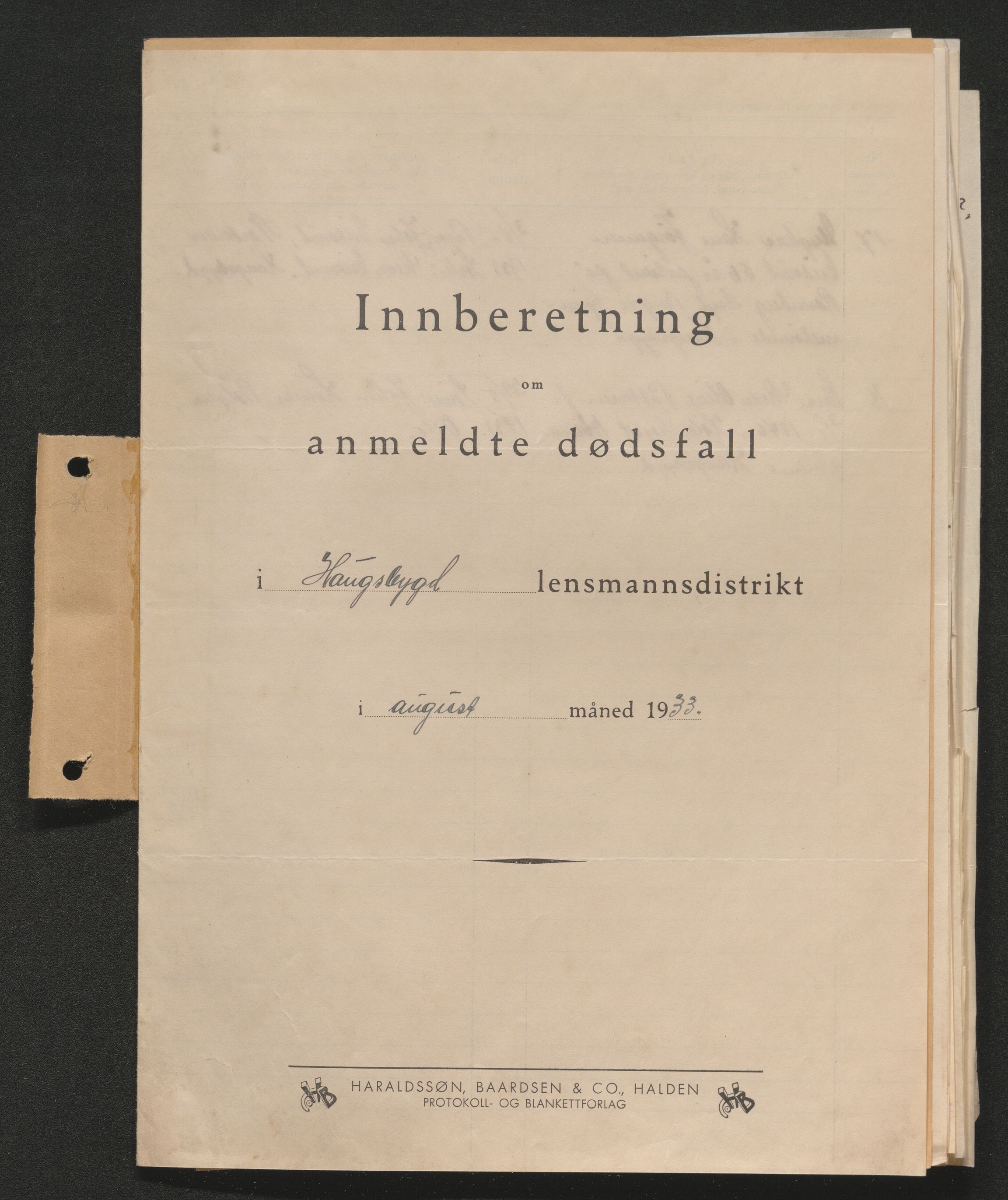 Ringerike sorenskriveri, AV/SAKO-A-105/H/Ha/Hab/L0017: Dødsfallslister Haugsbygd, 1931-1940