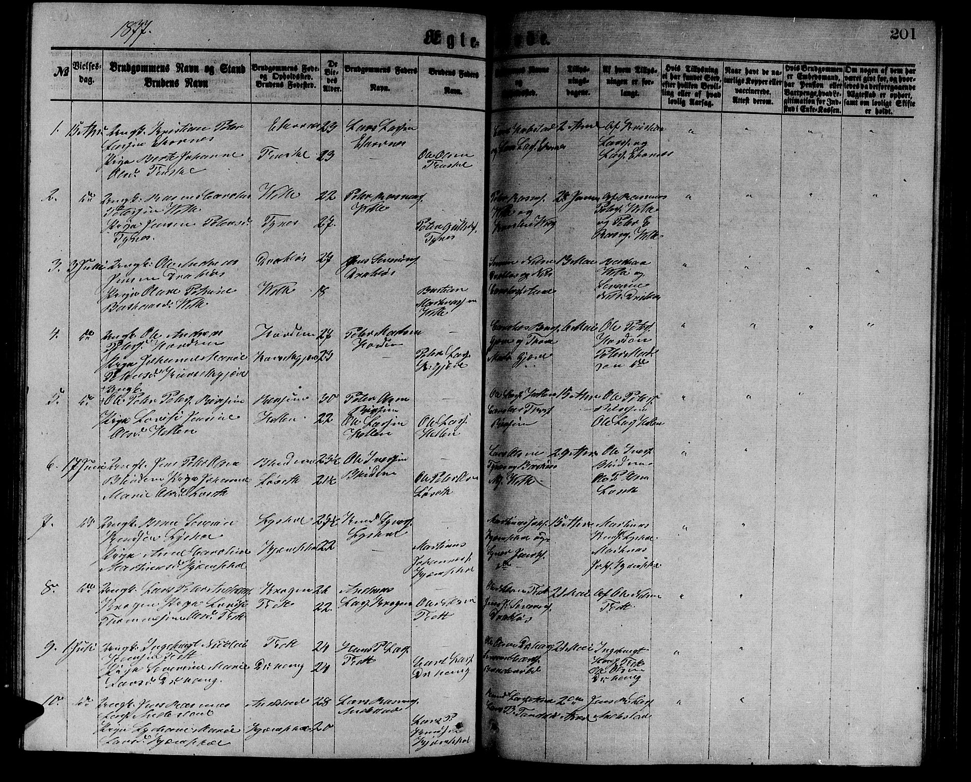 Ministerialprotokoller, klokkerbøker og fødselsregistre - Møre og Romsdal, AV/SAT-A-1454/523/L0338: Klokkerbok nr. 523C01, 1865-1877, s. 201