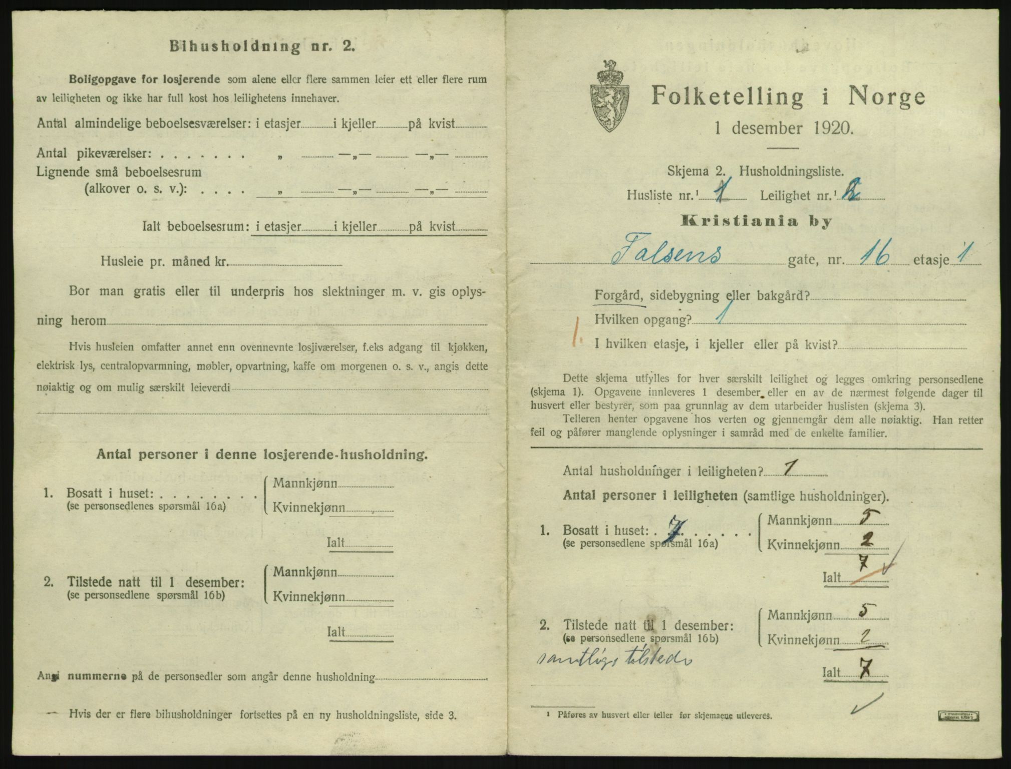 SAO, Folketelling 1920 for 0301 Kristiania kjøpstad, 1920, s. 22982