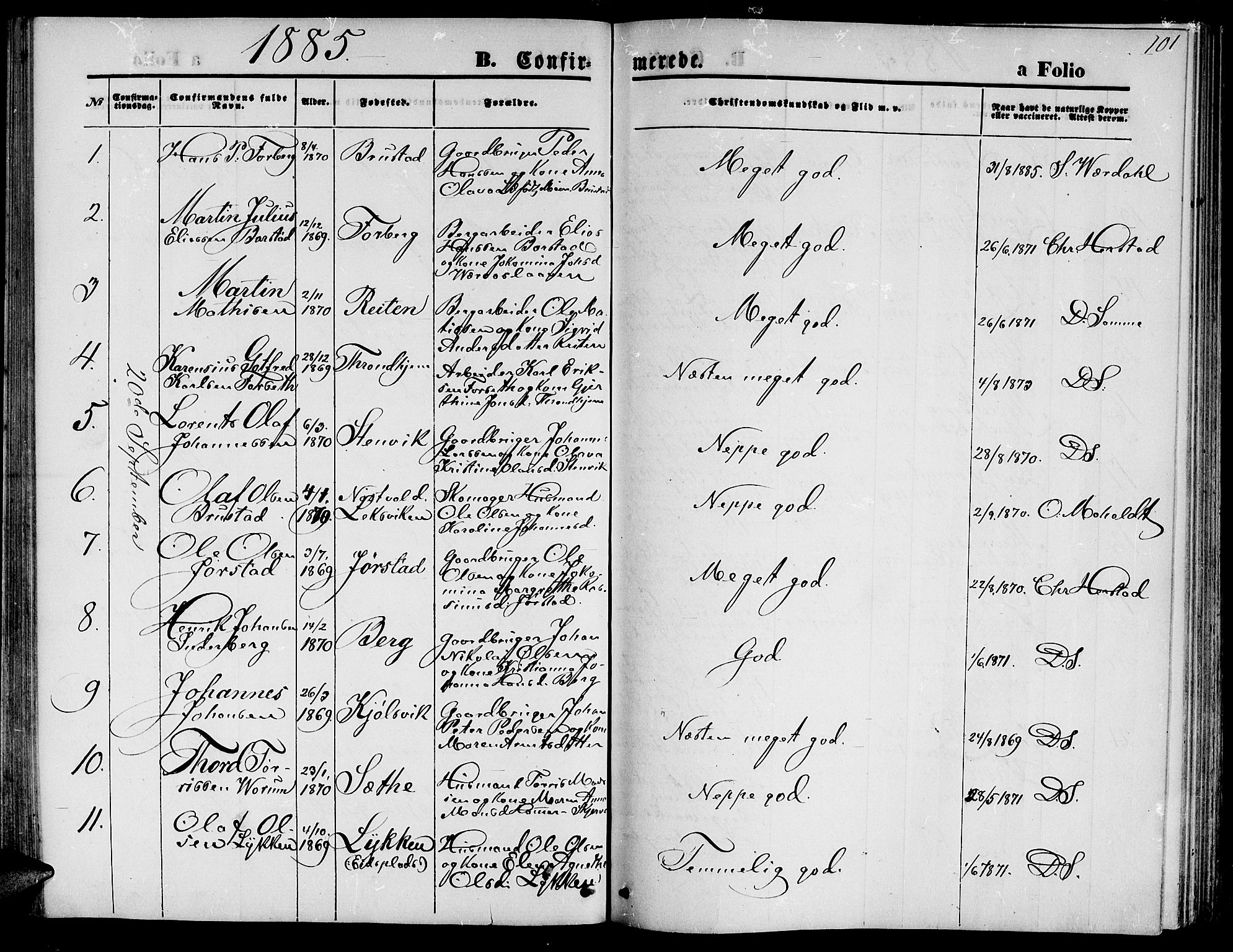 Ministerialprotokoller, klokkerbøker og fødselsregistre - Nord-Trøndelag, SAT/A-1458/722/L0225: Klokkerbok nr. 722C01, 1871-1888, s. 101