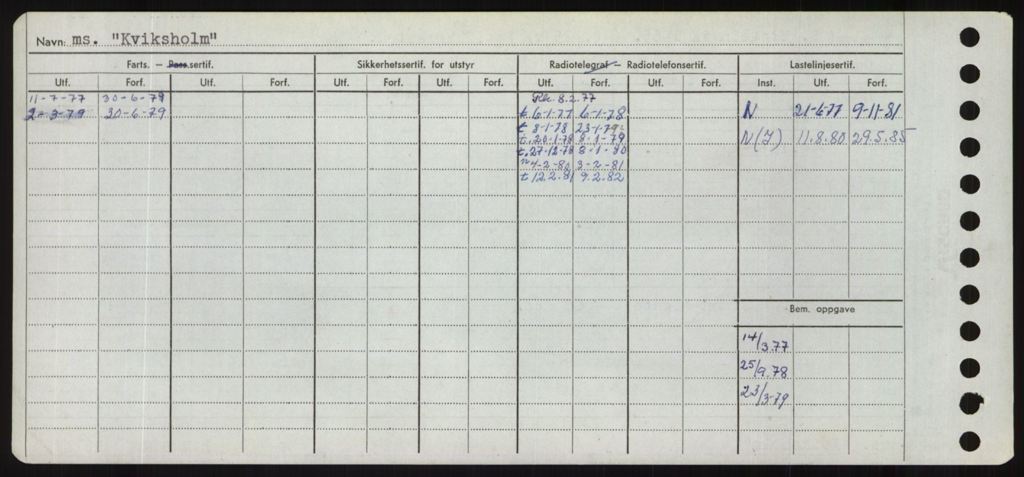 Sjøfartsdirektoratet med forløpere, Skipsmålingen, RA/S-1627/H/Hd/L0021: Fartøy, Kor-Kår, s. 344