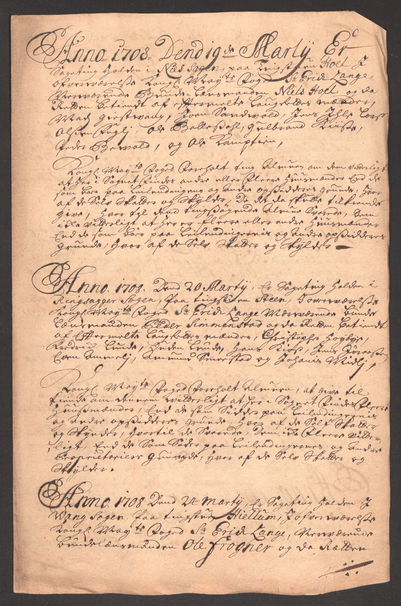 Rentekammeret inntil 1814, Reviderte regnskaper, Fogderegnskap, AV/RA-EA-4092/R16/L1044: Fogderegnskap Hedmark, 1708, s. 203