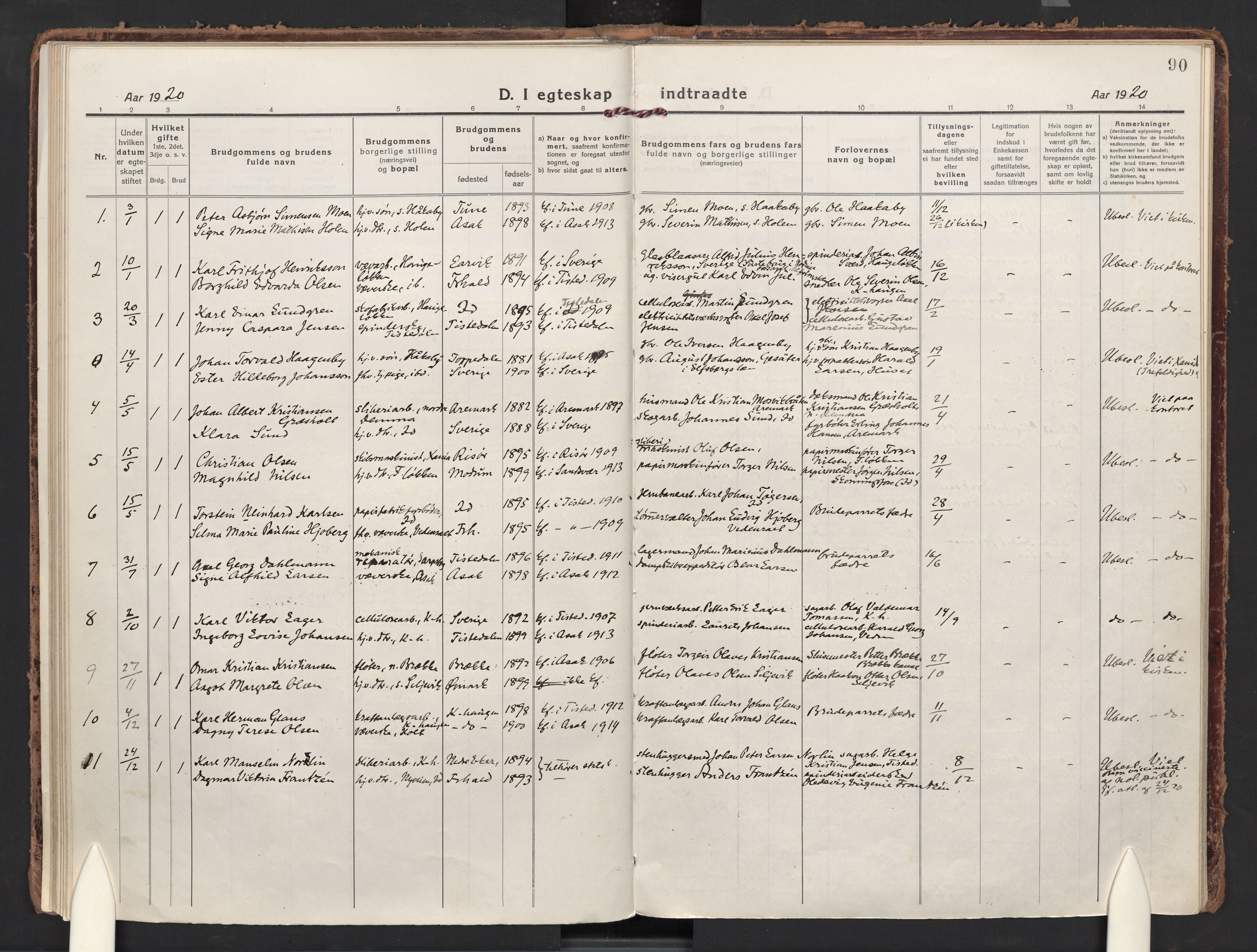 Berg prestekontor Kirkebøker, AV/SAO-A-10902/F/Fb/L0004: Ministerialbok nr. II 4, 1919-1935, s. 90