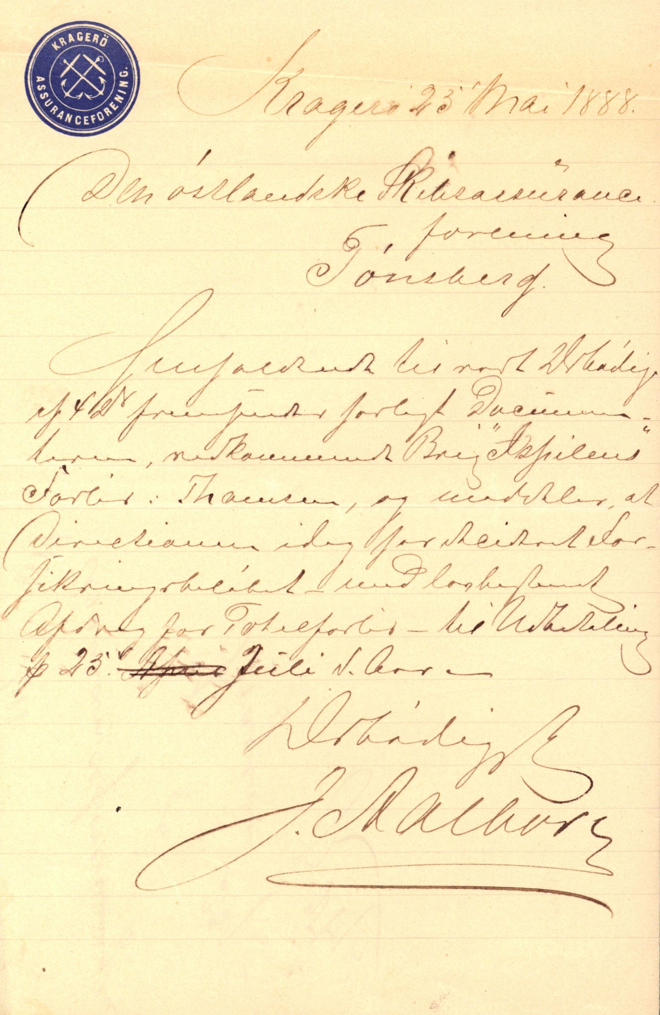 Pa 63 - Østlandske skibsassuranceforening, VEMU/A-1079/G/Ga/L0021/0005: Havaridokumenter / Haabet, Louise, Kvik, Libra, Kongsek, Ispilen, 1888, s. 61