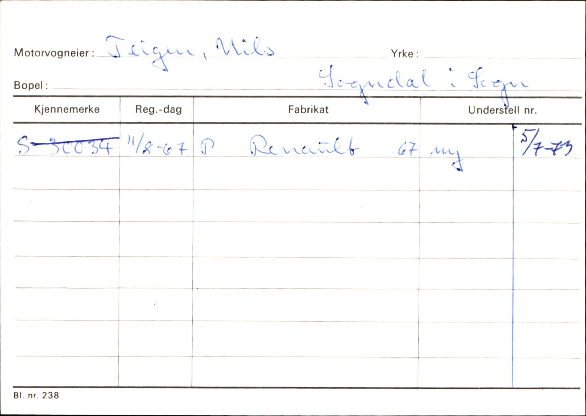 Statens vegvesen, Sogn og Fjordane vegkontor, AV/SAB-A-5301/4/F/L0124: Eigarregister Sogndal A-U, 1945-1975, s. 2592