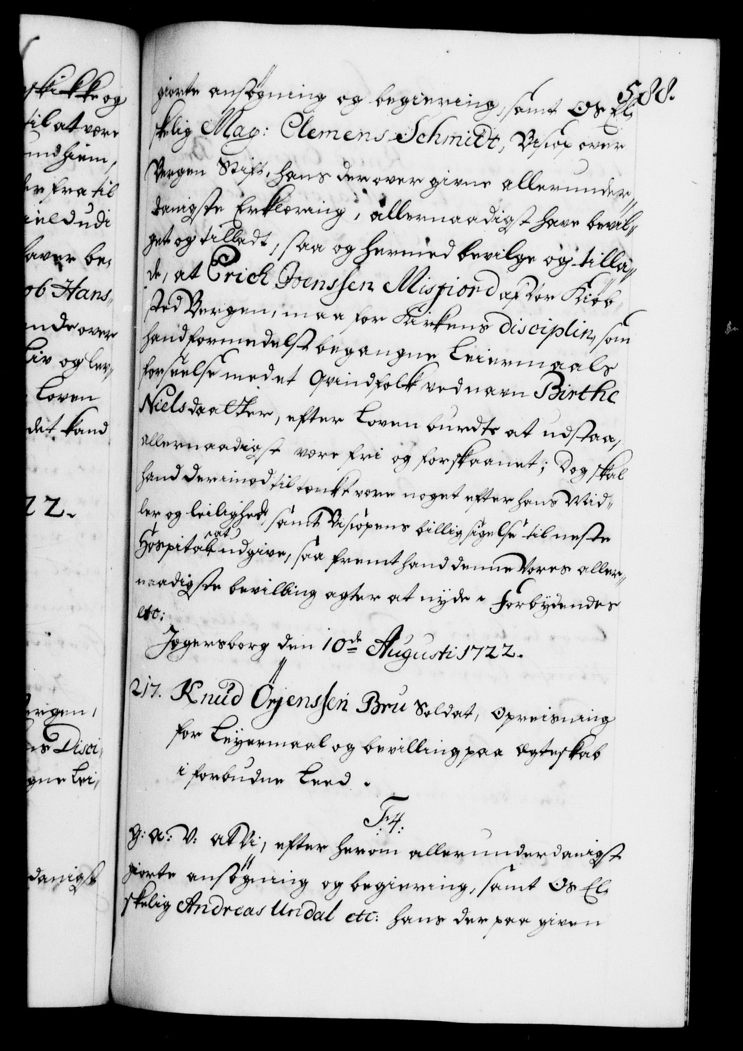 Danske Kanselli 1572-1799, RA/EA-3023/F/Fc/Fca/Fcaa/L0023: Norske registre, 1720-1722, s. 588a