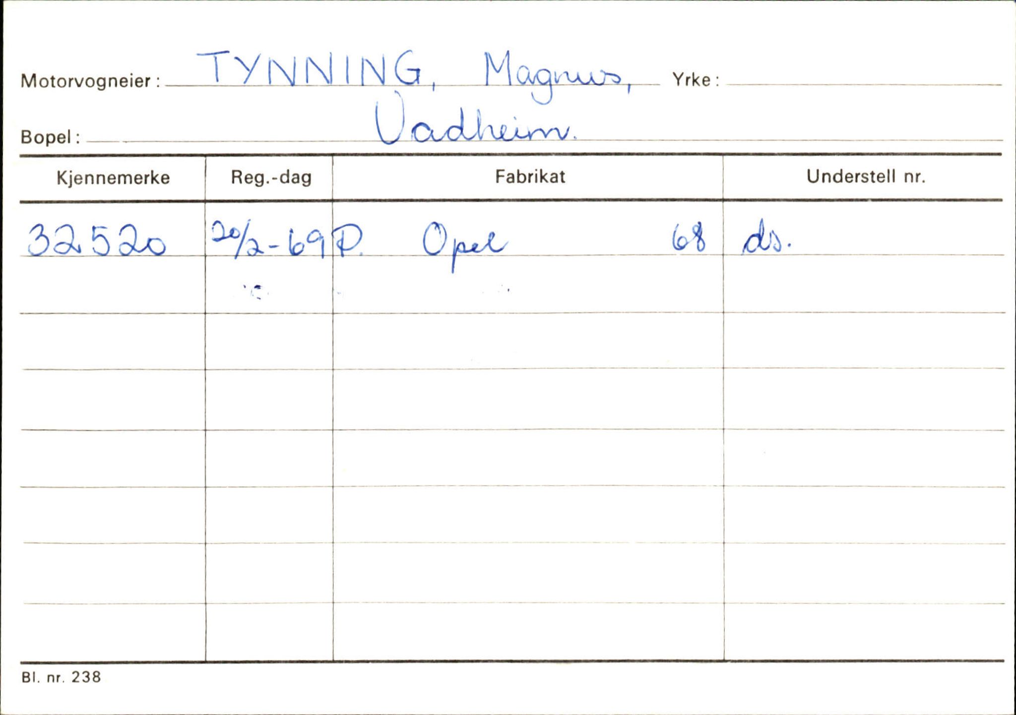 Statens vegvesen, Sogn og Fjordane vegkontor, AV/SAB-A-5301/4/F/L0131: Eigarregister Høyanger P-Å. Stryn S-Å, 1945-1975, s. 693