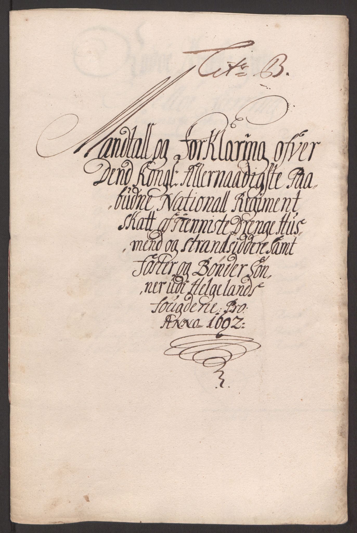 Rentekammeret inntil 1814, Reviderte regnskaper, Fogderegnskap, RA/EA-4092/R65/L4504: Fogderegnskap Helgeland, 1691-1692, s. 238