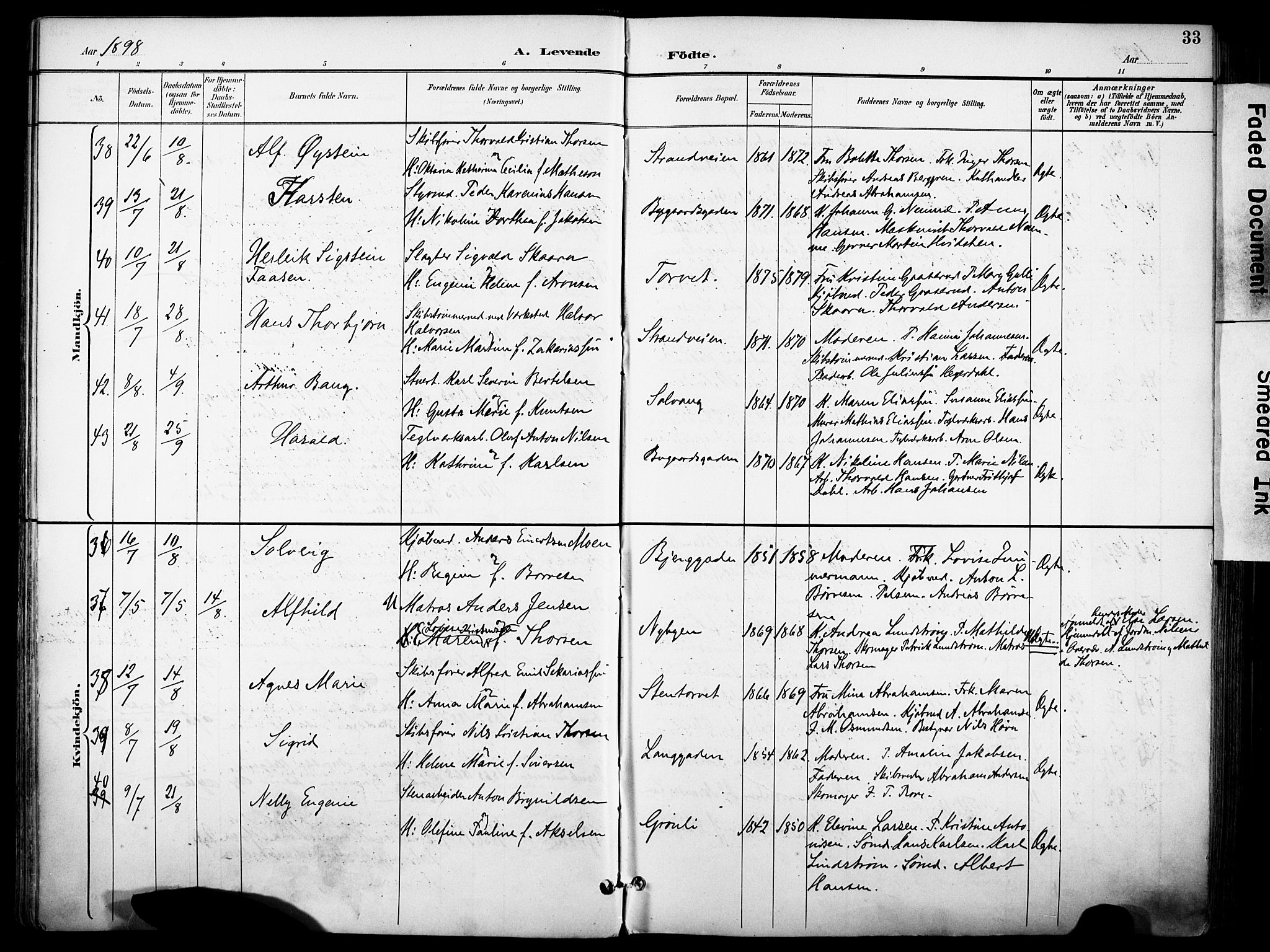 Sandefjord kirkebøker, AV/SAKO-A-315/F/Fa/L0004: Ministerialbok nr. 4, 1894-1905, s. 33