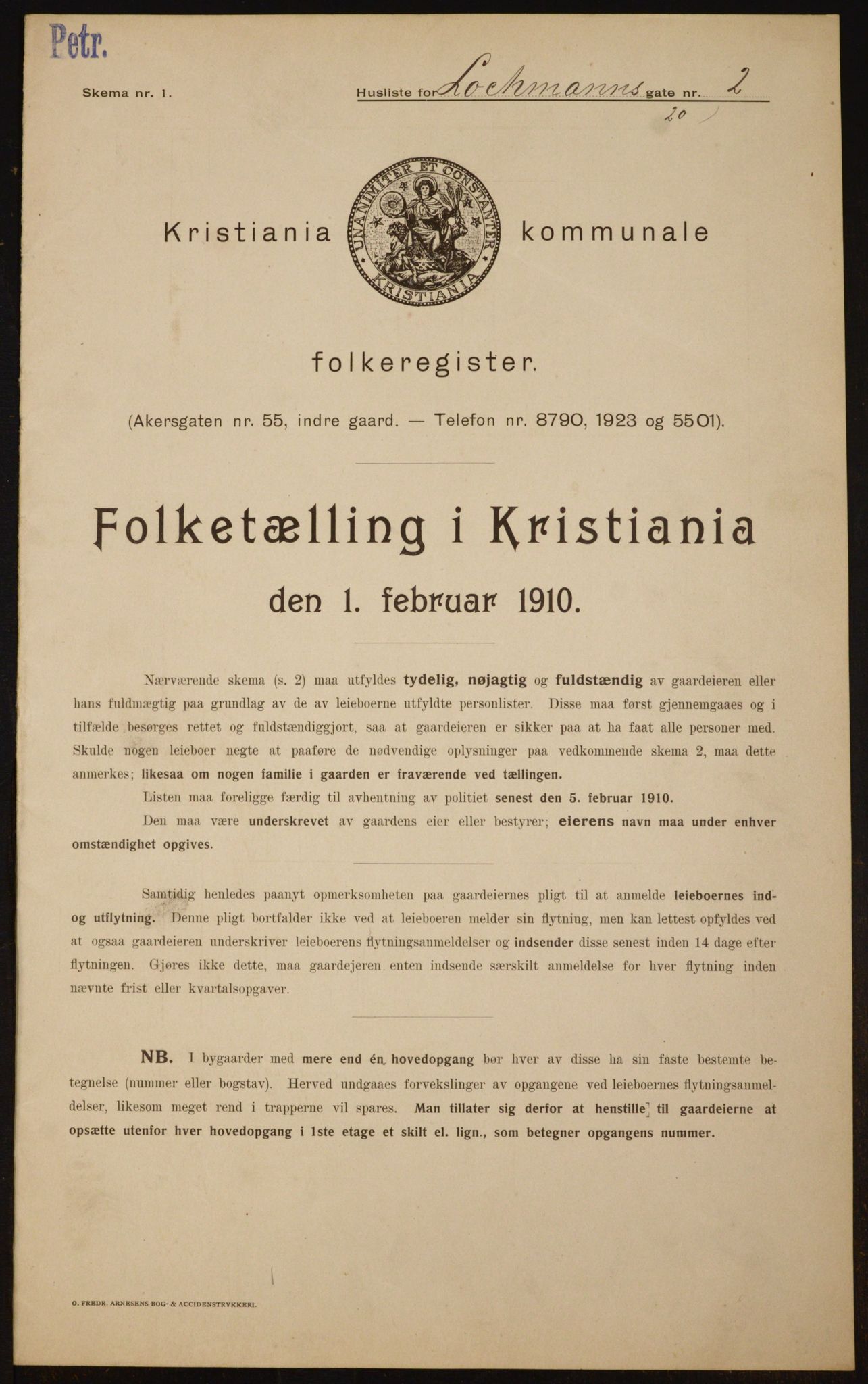 OBA, Kommunal folketelling 1.2.1910 for Kristiania, 1910, s. 56211