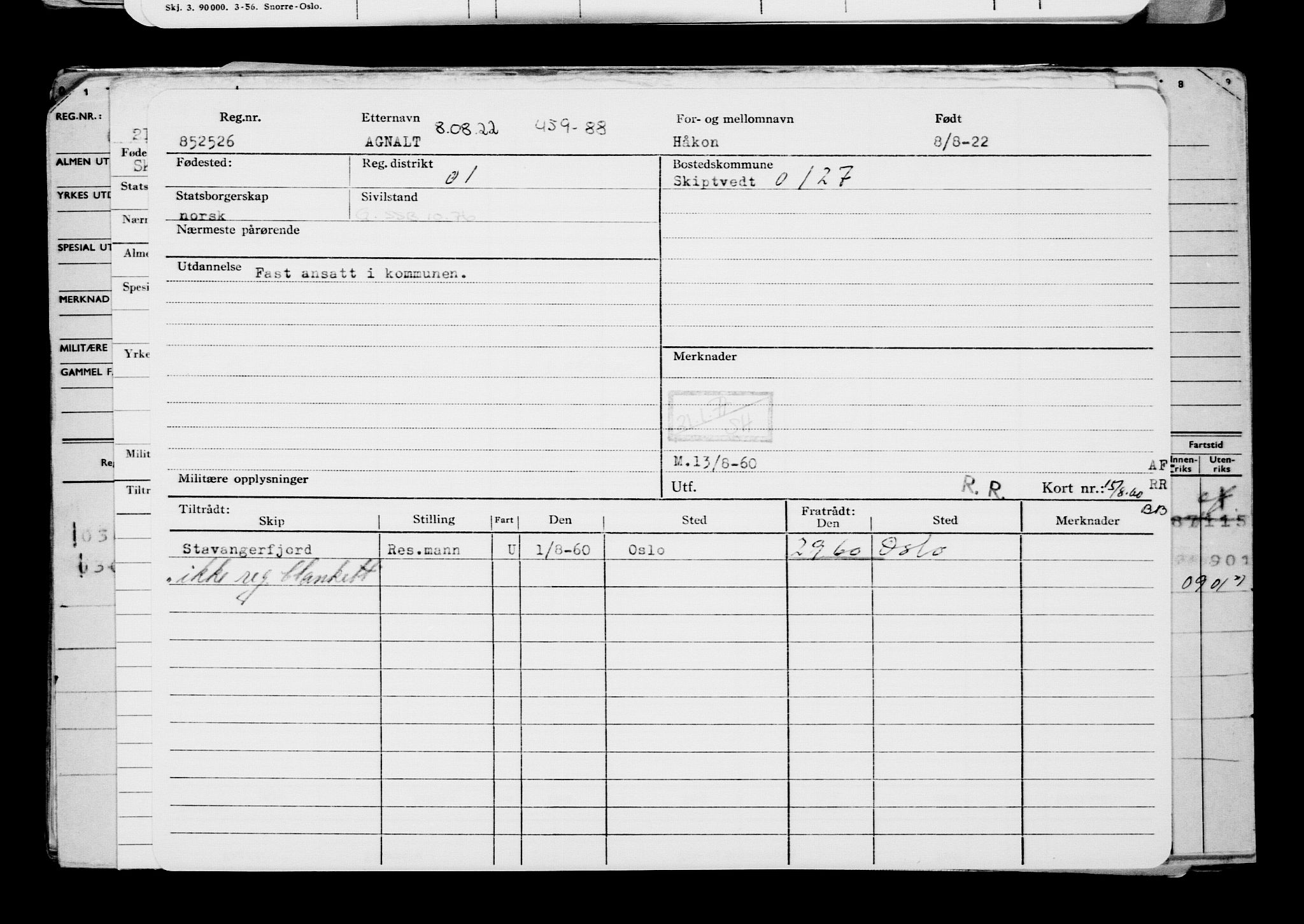 Direktoratet for sjømenn, AV/RA-S-3545/G/Gb/L0209: Hovedkort, 1922, s. 435