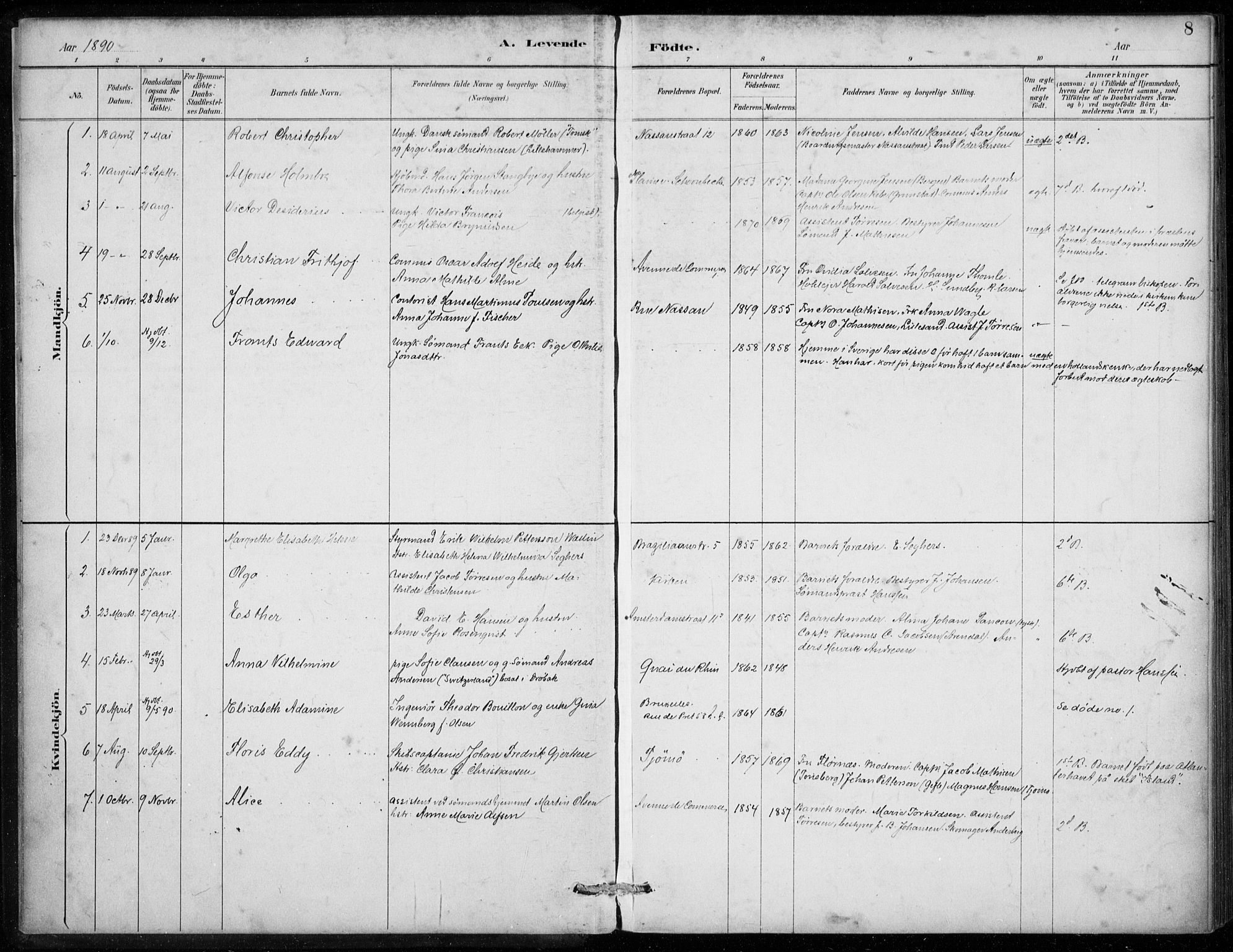 Den norske sjømannsmisjon i utlandet/Antwerpen, AV/SAB-SAB/PA-0105/H/Ha/L0002: Ministerialbok nr. A 2, 1887-1913, s. 8