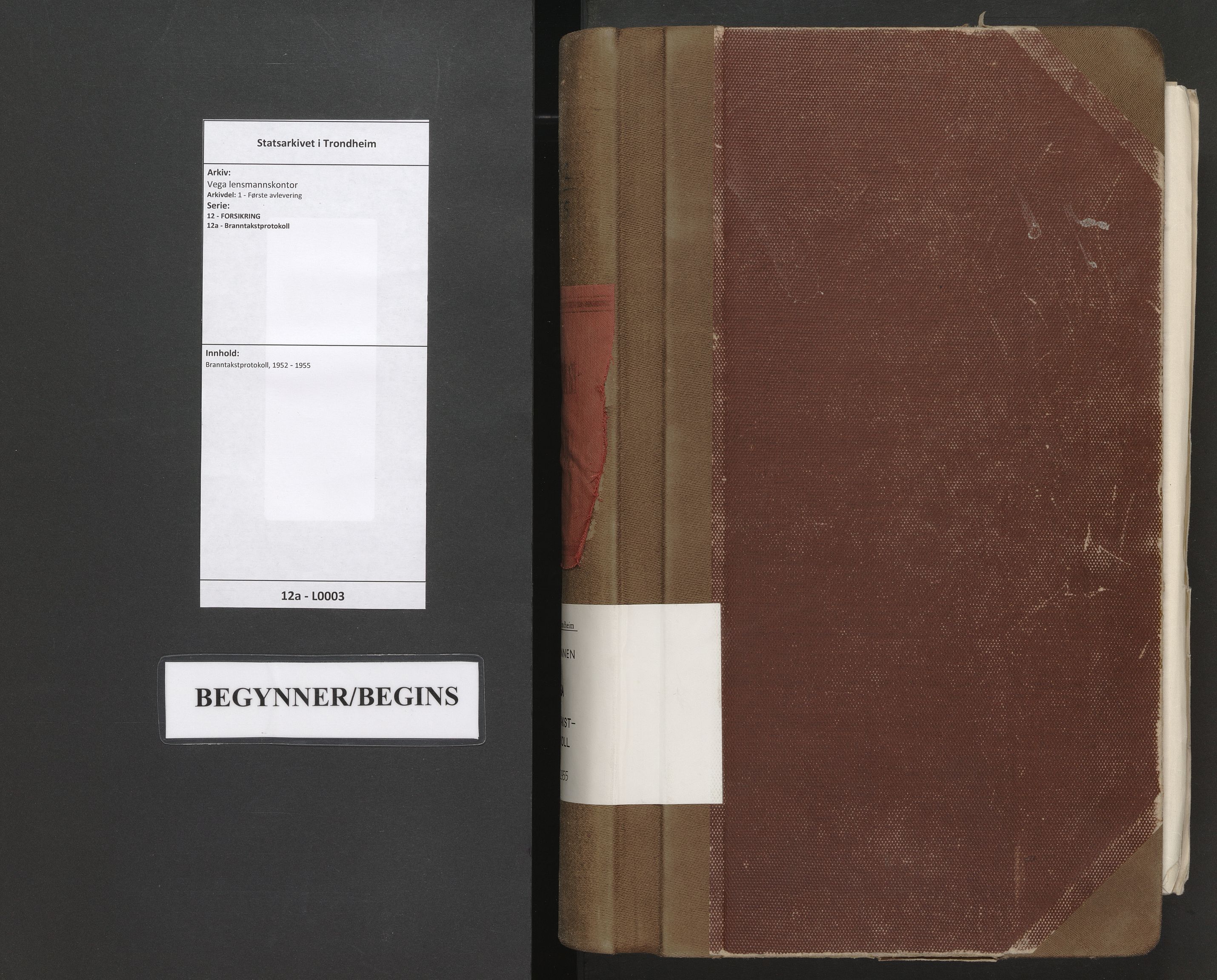 Vega lensmannskontor, AV/SAT-A-5715/1/12/12a/L0003: Branntakstprotokoll, 1952-1955