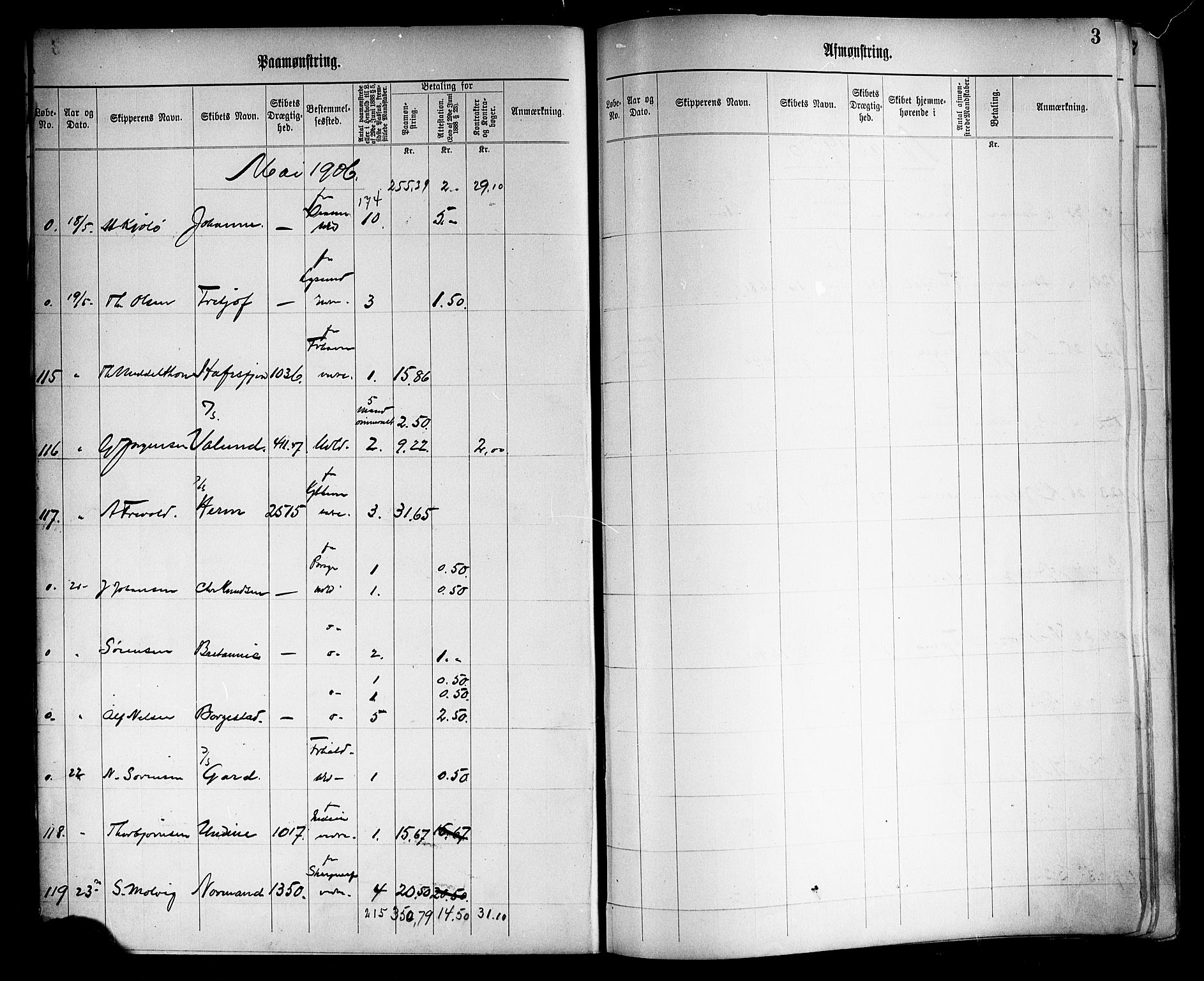 Tønsberg innrulleringskontor, AV/SAKO-A-786/H/Ha/L0006: Mønstringsjournal, 1906-1914, s. 5