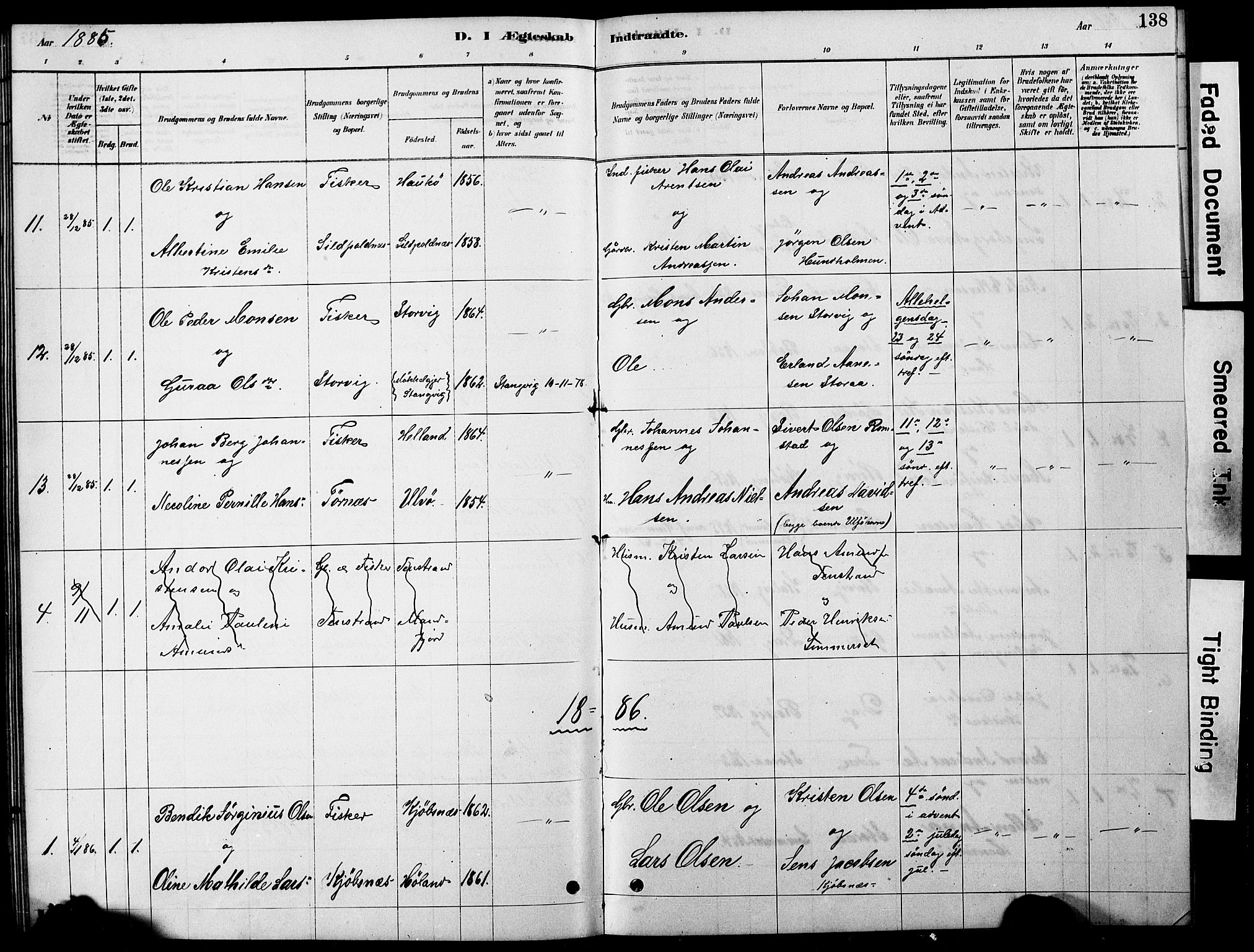Ministerialprotokoller, klokkerbøker og fødselsregistre - Nordland, AV/SAT-A-1459/861/L0875: Klokkerbok nr. 861C01, 1879-1887, s. 138