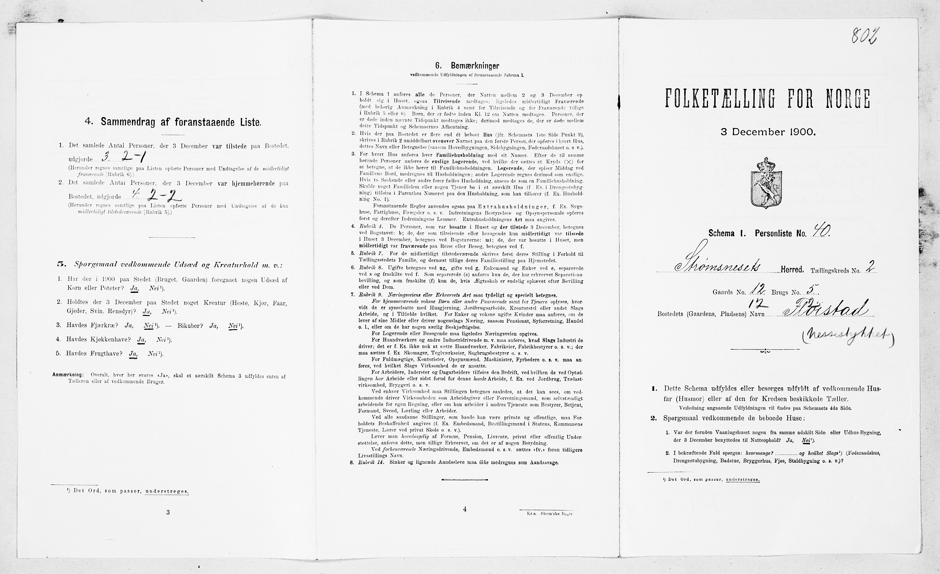 SAT, Folketelling 1900 for 1559 Straumsnes herred, 1900, s. 196